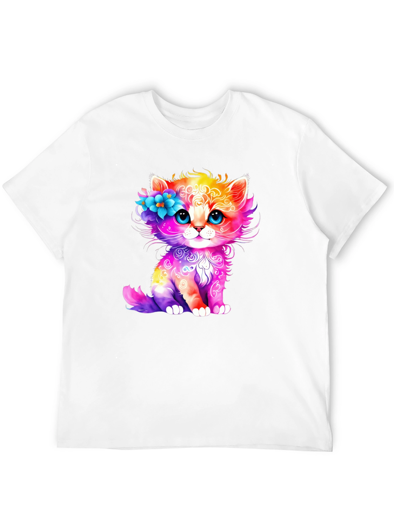 Rainbow Cat T-Shirt - Adorable Kitten Design