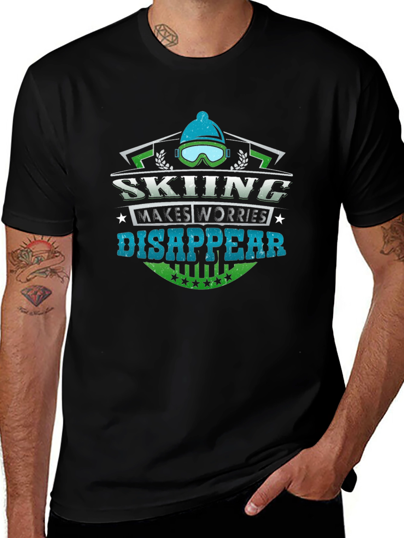 Skiing Makes Worries Disappear T-Shirt