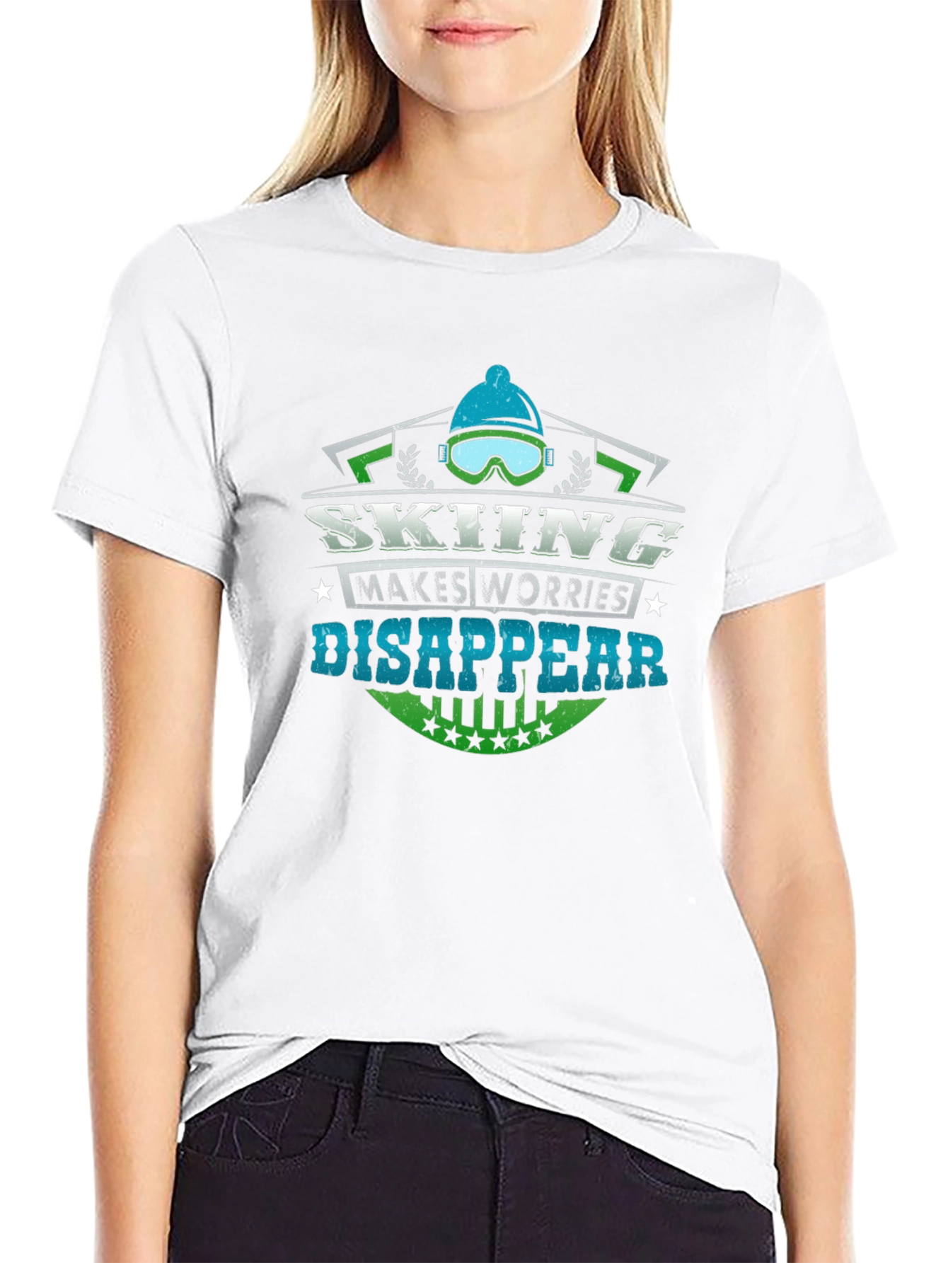 Skiing Makes Worries Disappear T-Shirt