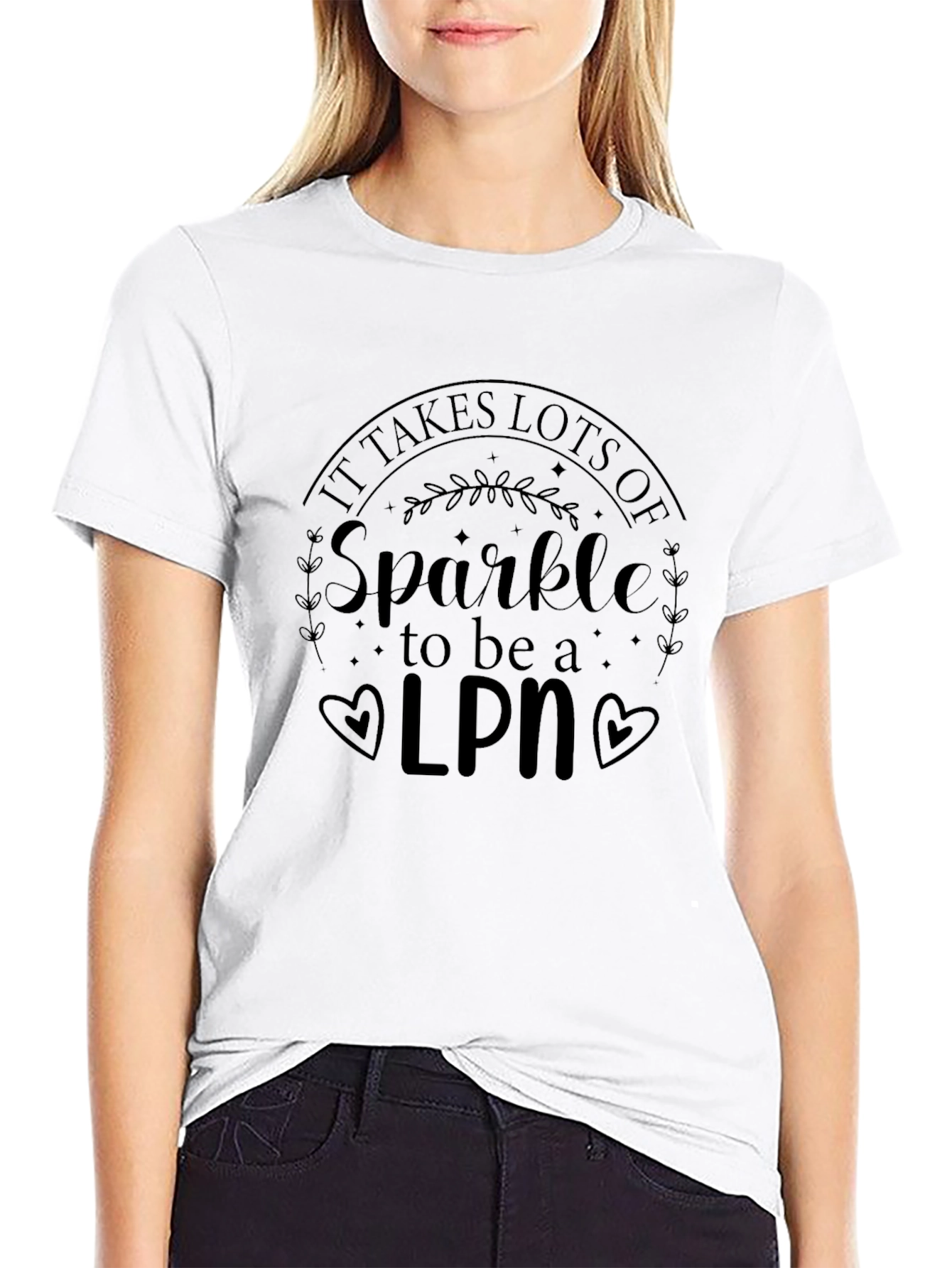 Sparkle LPN Black T-Shirt