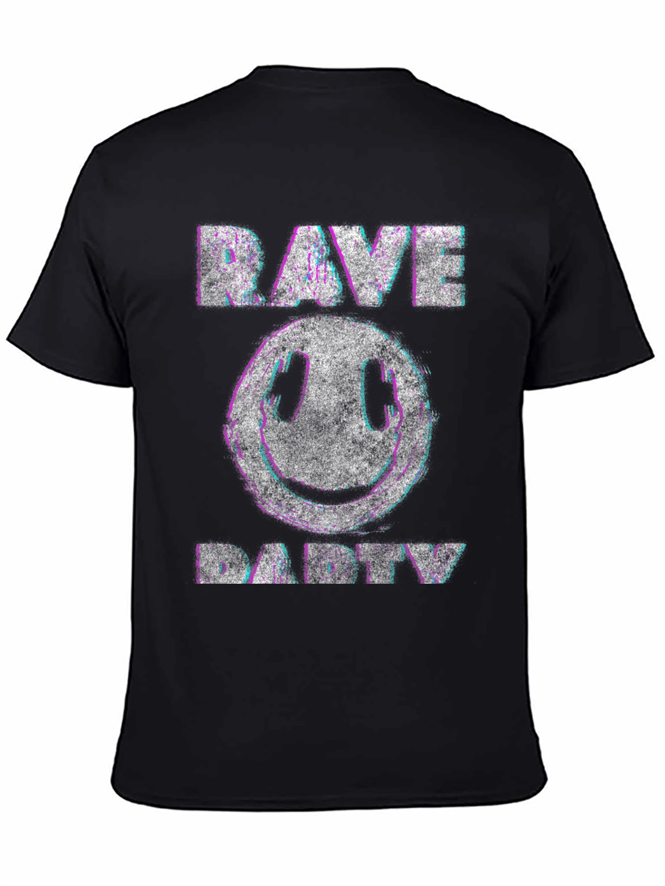 Rave Party Graphic T-Shirt - Distressed Smiley Face