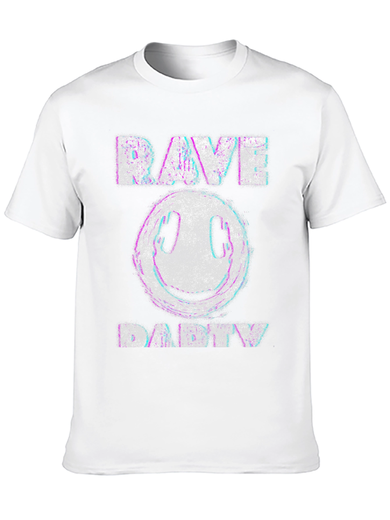 Rave Party Graphic T-Shirt - Distressed Smiley Face