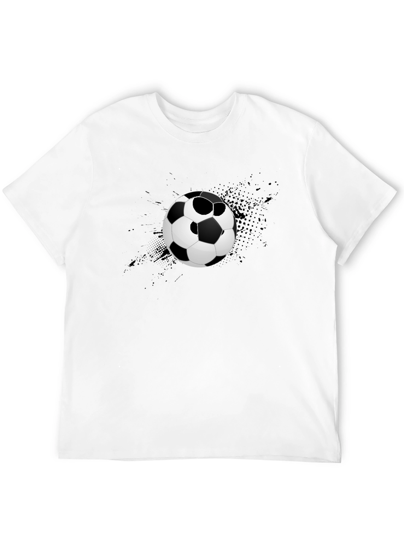 Soccer Ball Graphic T-Shirt - Stylish Black Tee