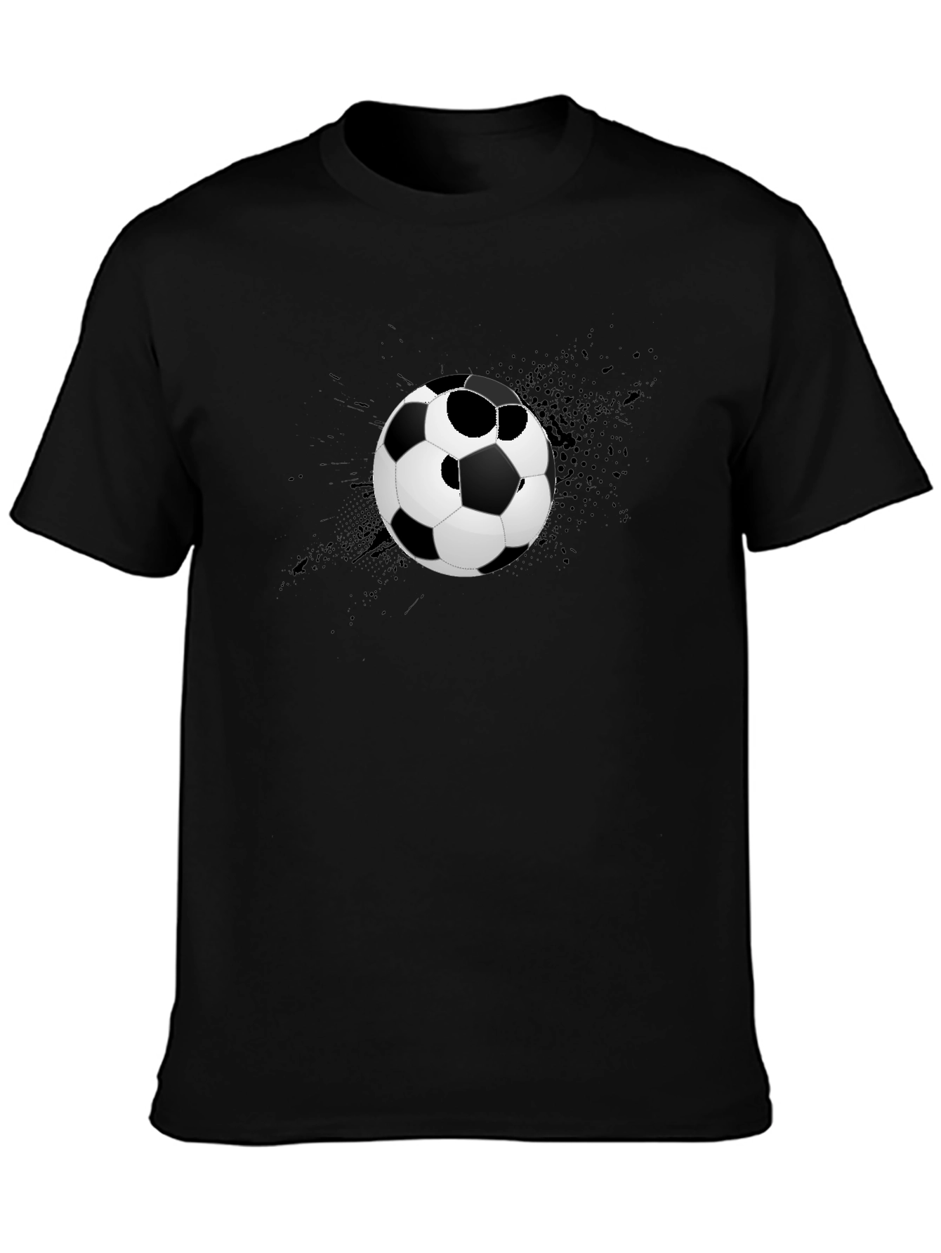 Soccer Ball Graphic T-Shirt - Stylish Black Tee