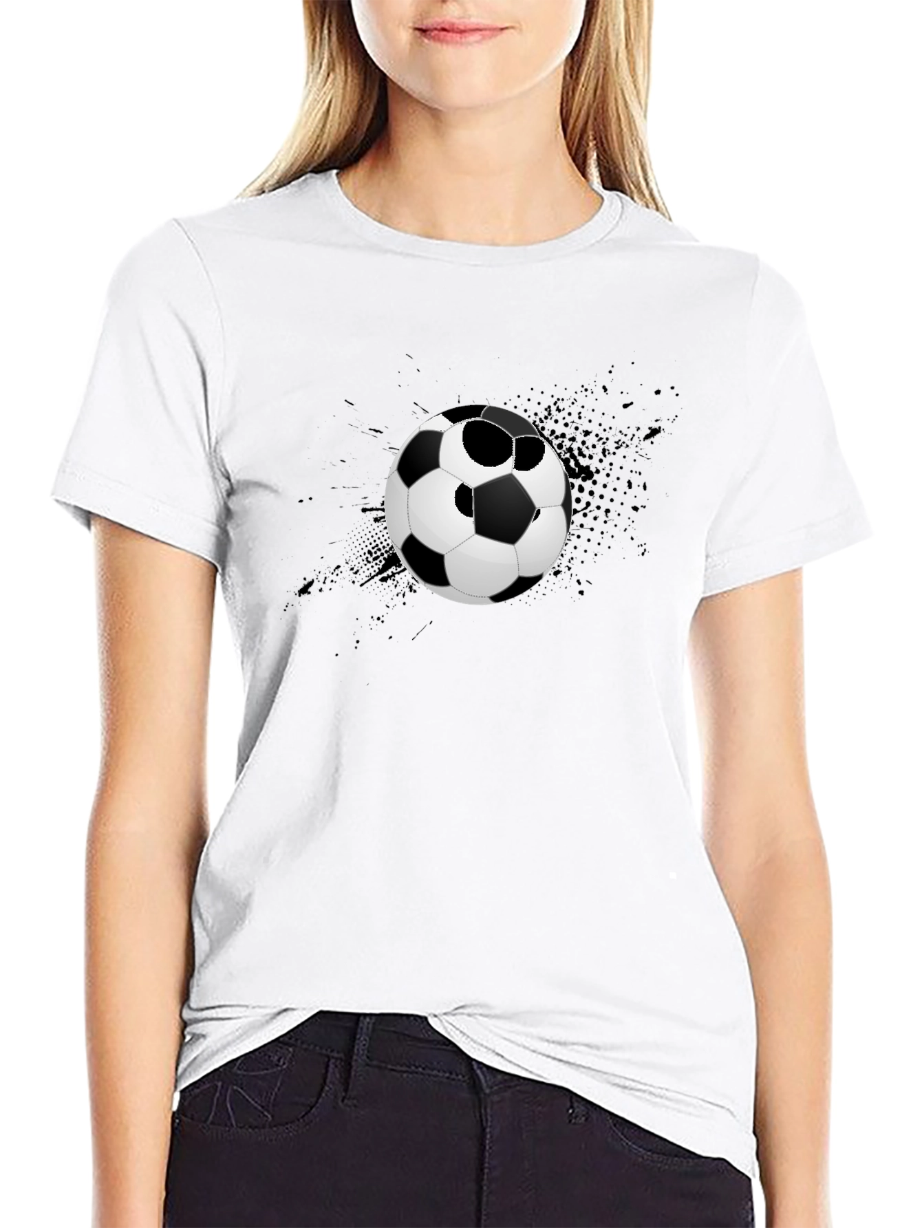 Soccer Ball Graphic T-Shirt - Stylish Black Tee