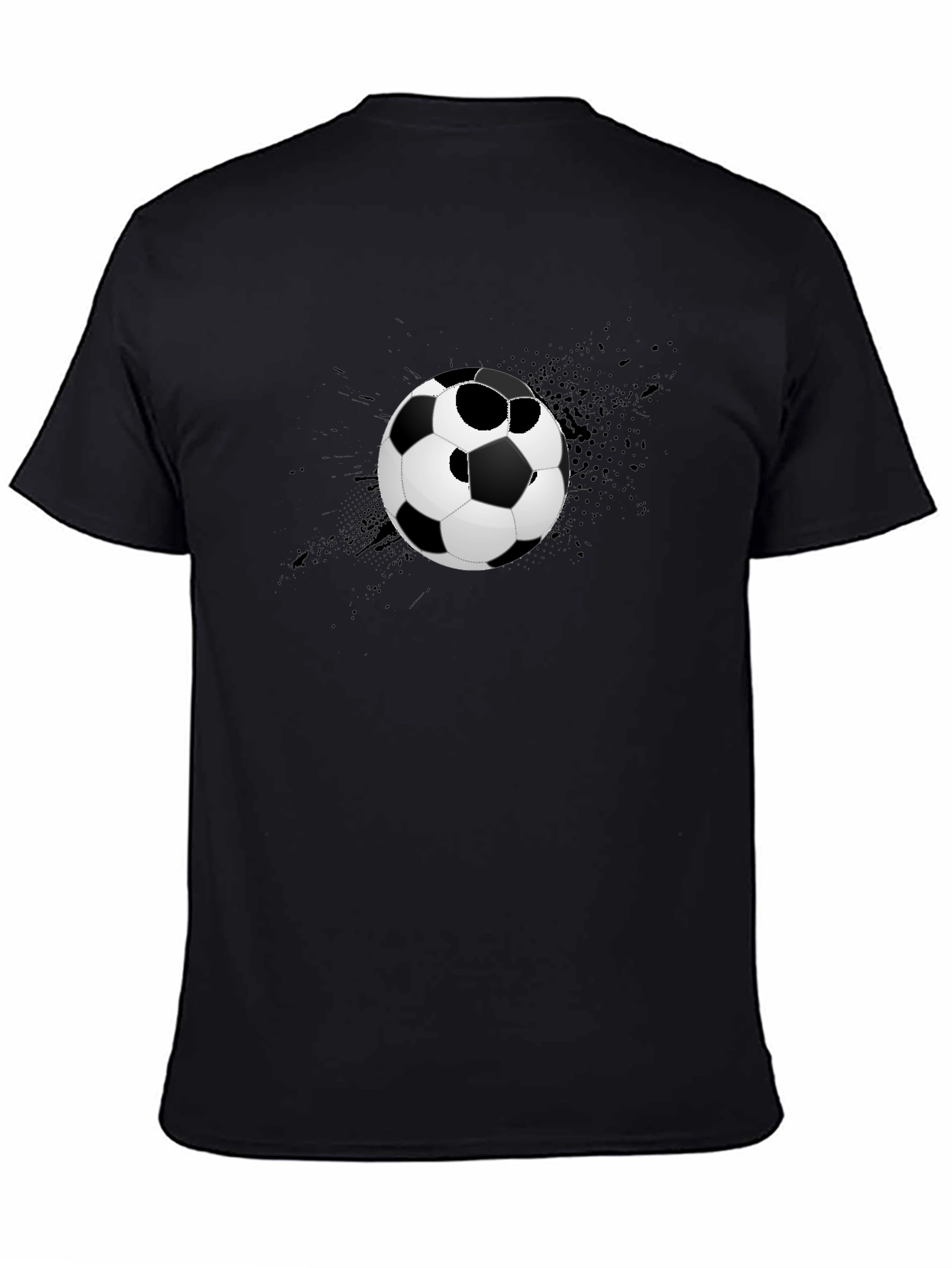 Soccer Ball Graphic T-Shirt - Stylish Black Tee