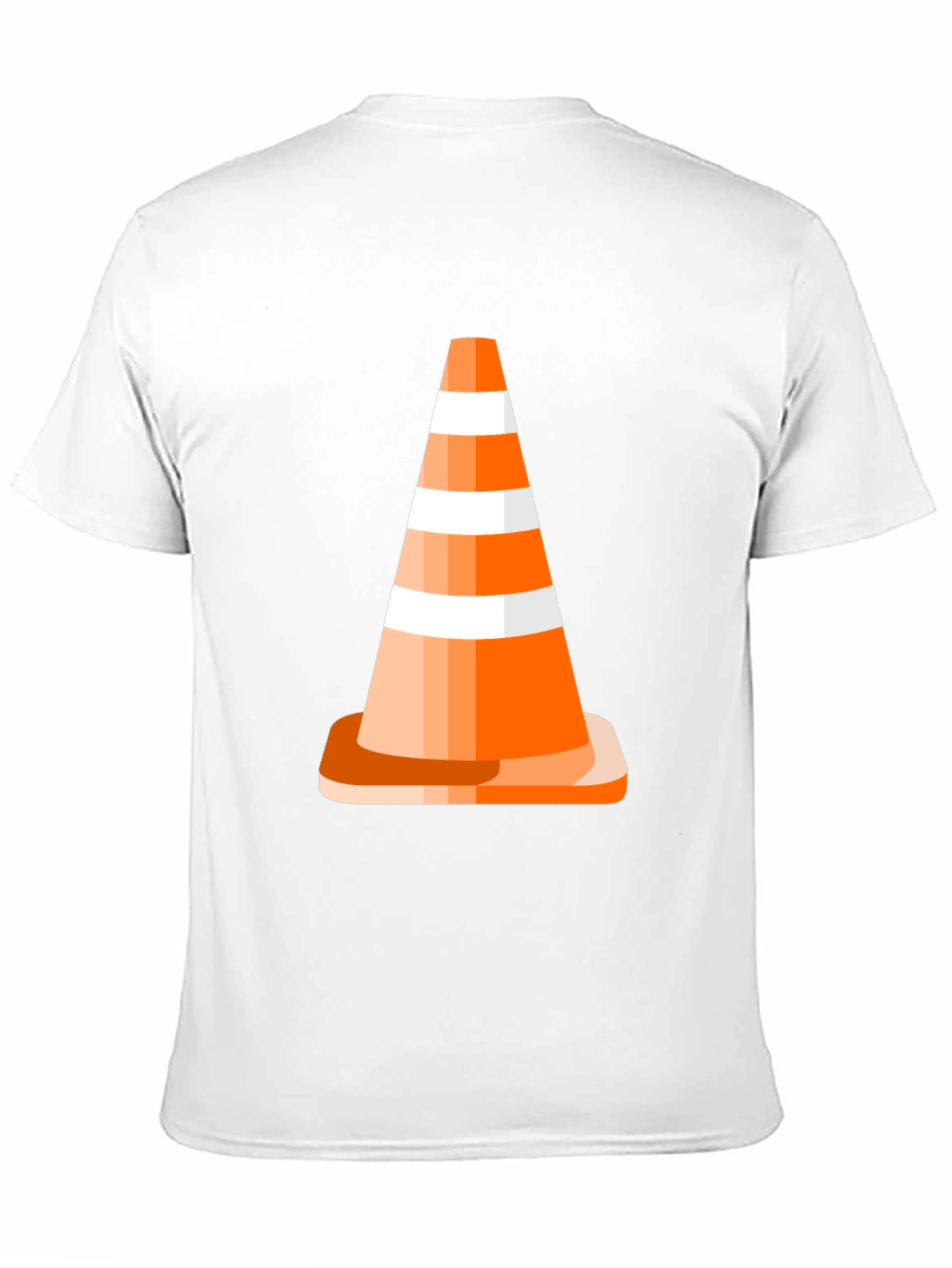 Traffic Cone Graphic Tee - Black Cotton Casual T-Shirt