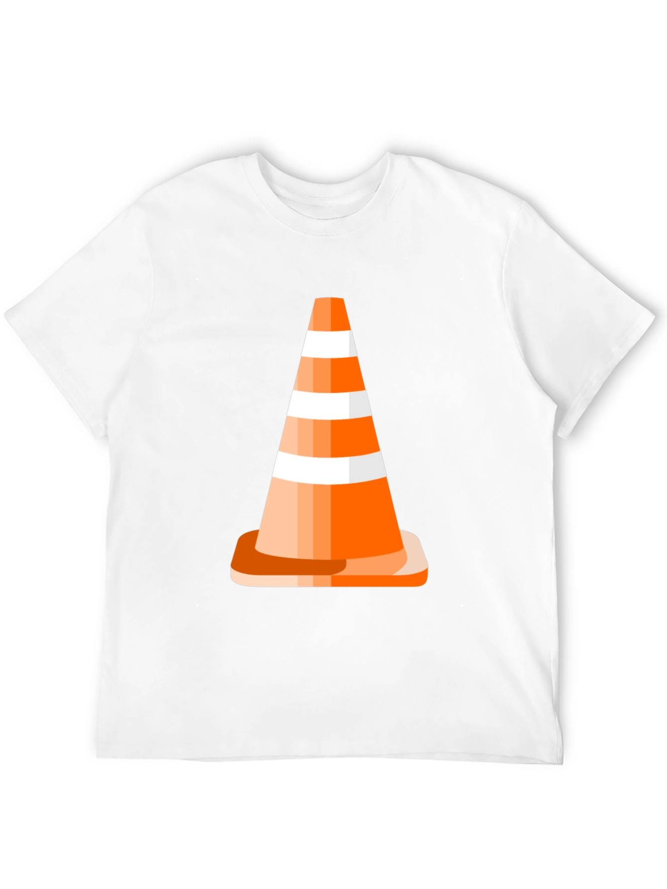 Traffic Cone Graphic Tee - Black Cotton Casual T-Shirt