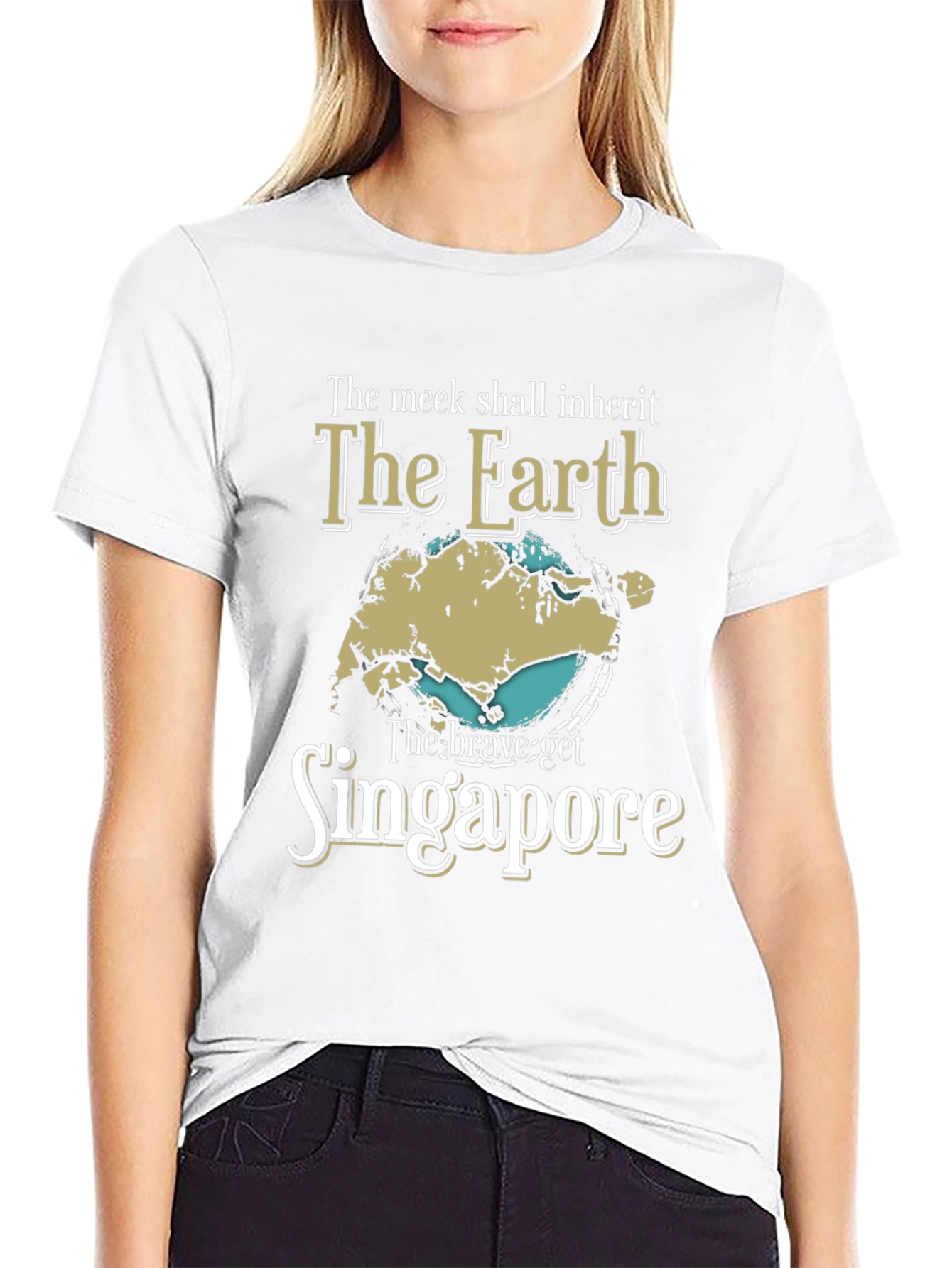 The Meek Shall Inherit Singapore Earth T-Shirt