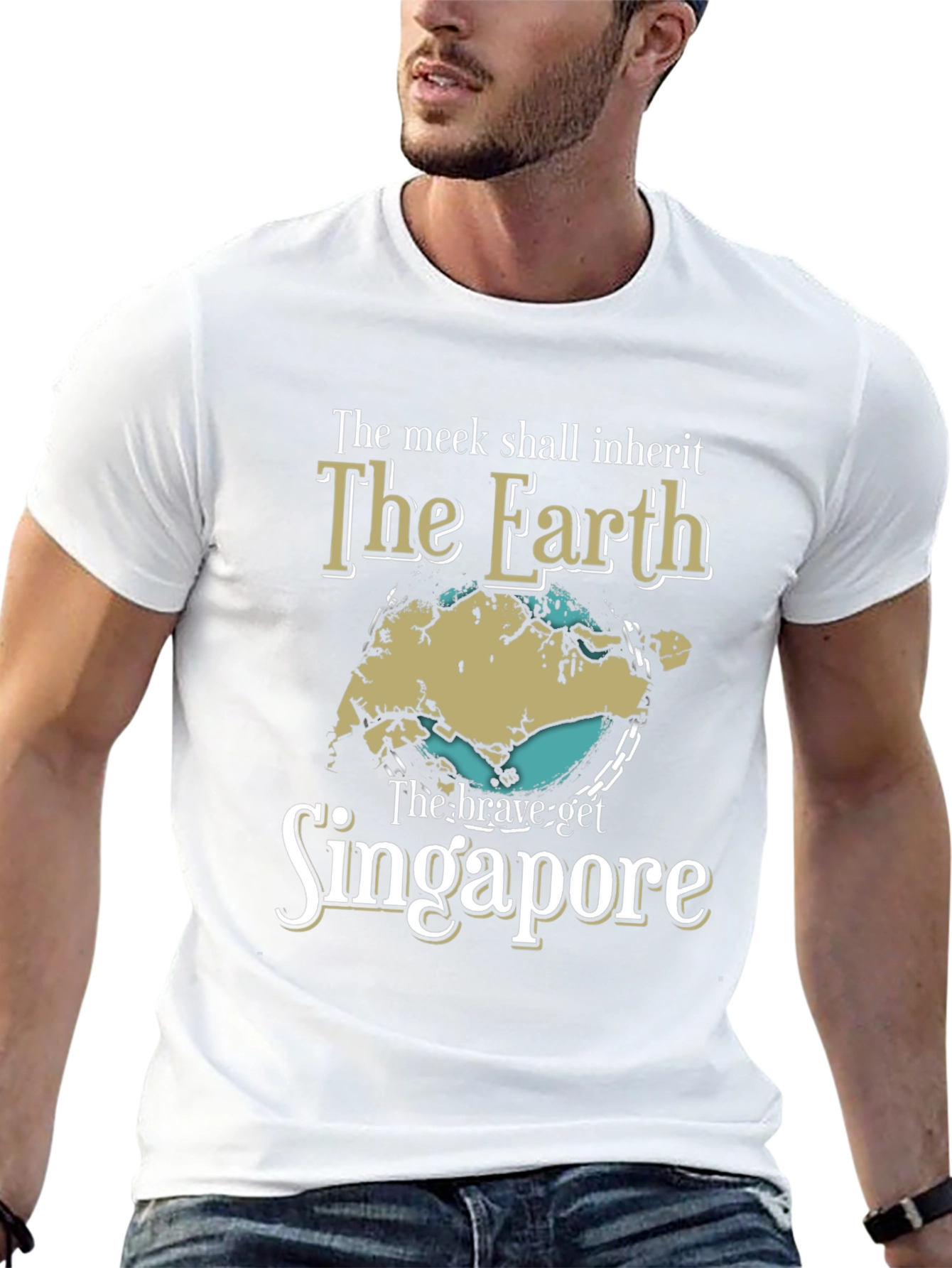 The Meek Shall Inherit Singapore Earth T-Shirt