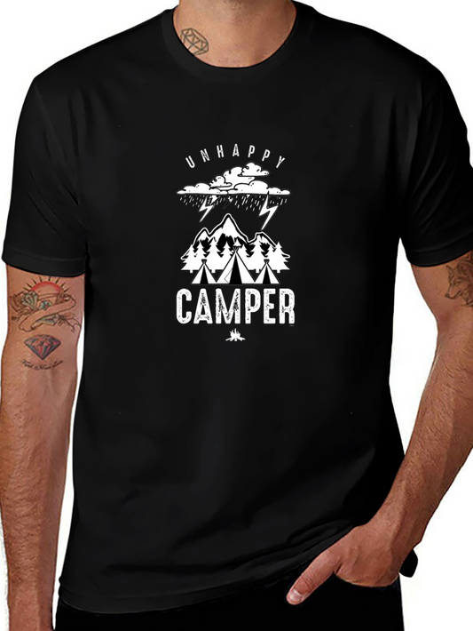 Unhappy Camper Graphic Tee - Black Short Sleeve Shirt