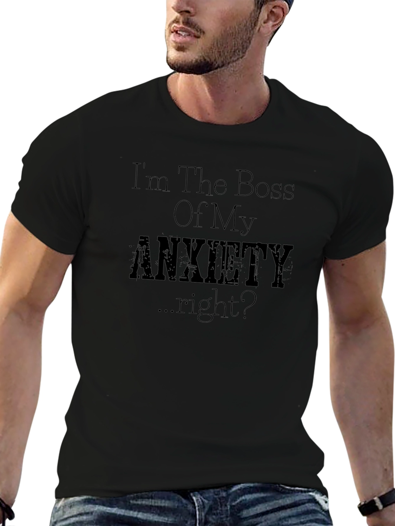 Anxiety Boss Graphic T-Shirt - Humor Tee