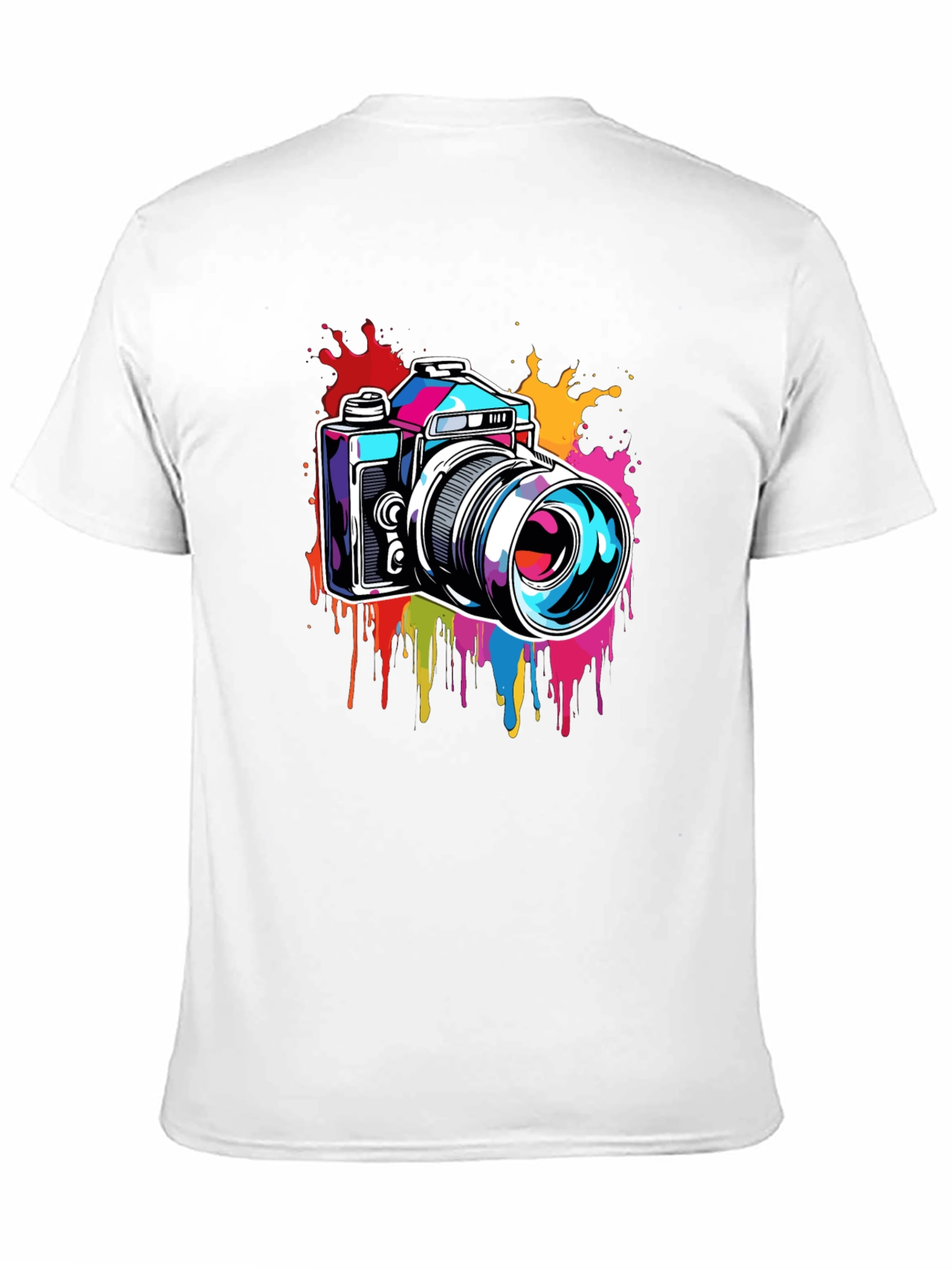 Retro Camera Splatter Graphic Tee - Black