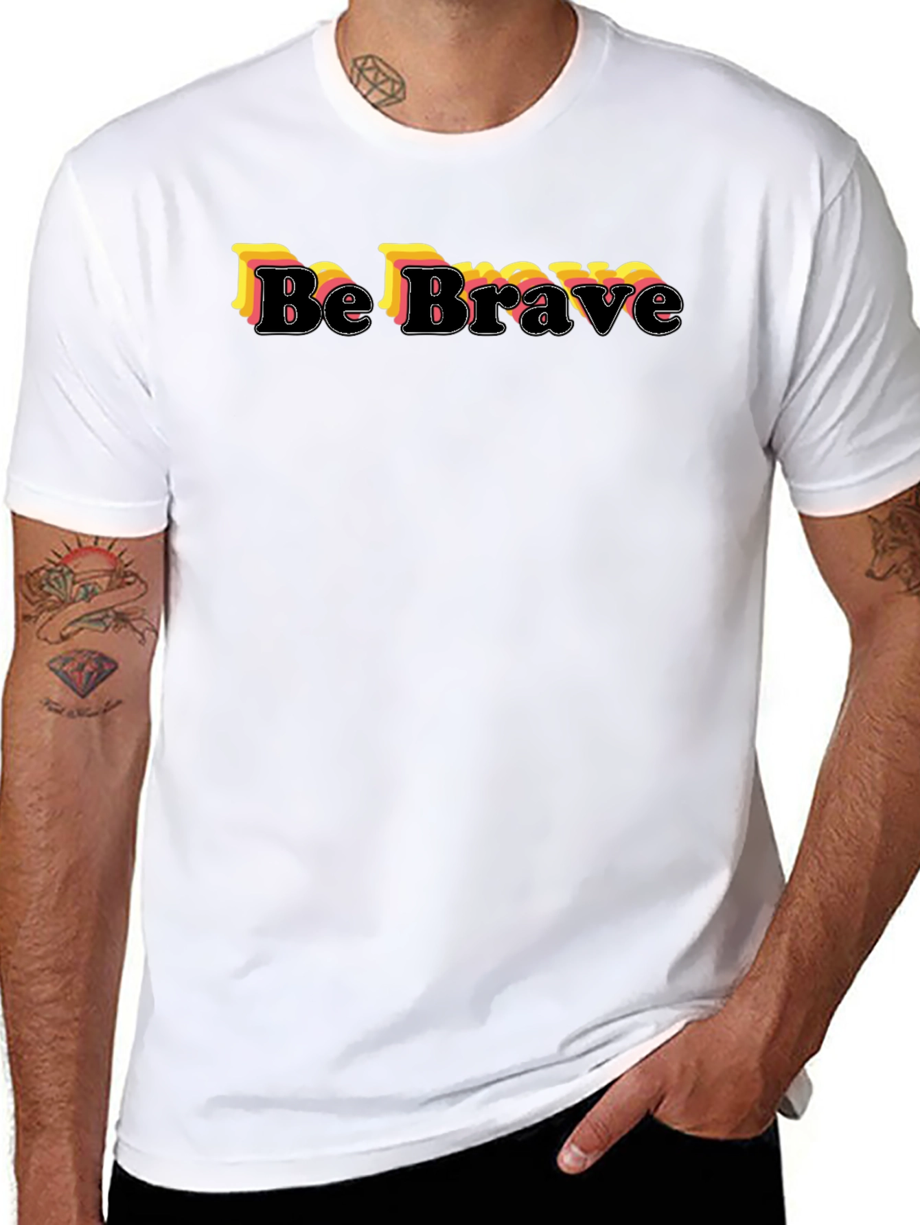 Be Brave Graphic Print Black T-Shirt