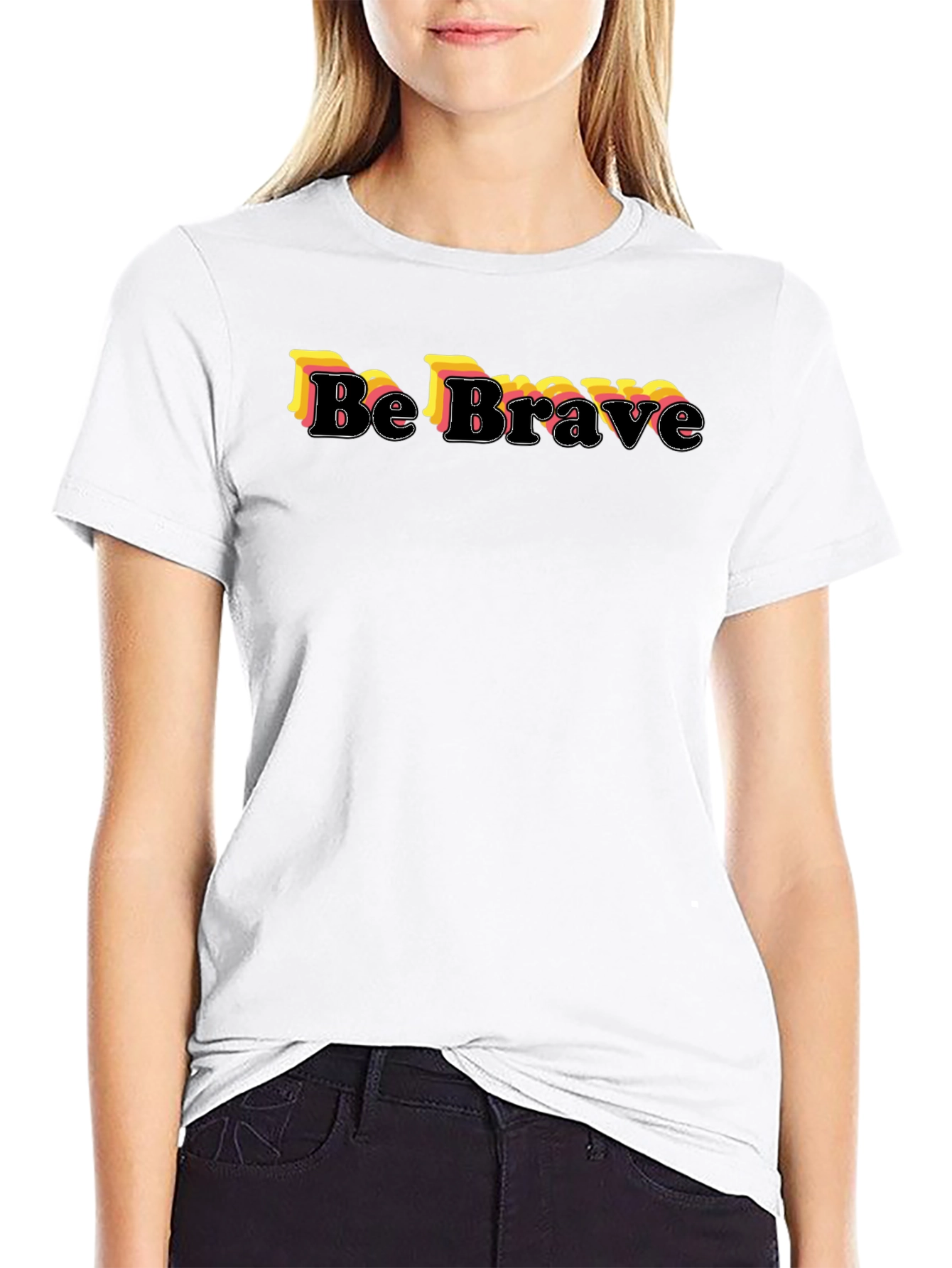 Be Brave Graphic Print Black T-Shirt