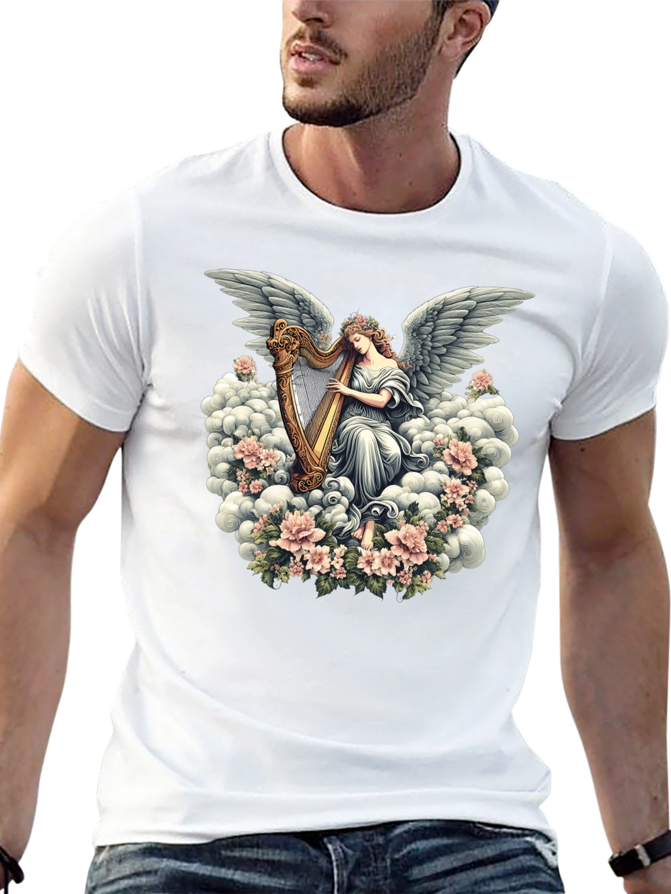 Angel Harp T-Shirt - Heavenly Music Design
