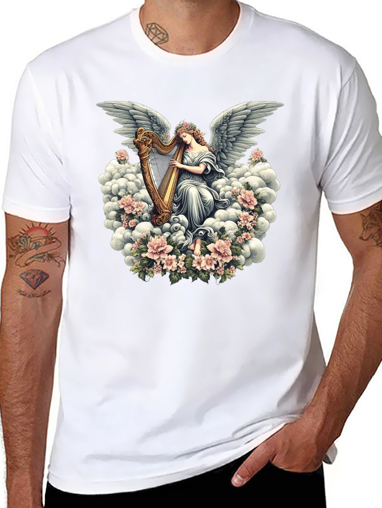 Angel Harp T-Shirt - Heavenly Music Design