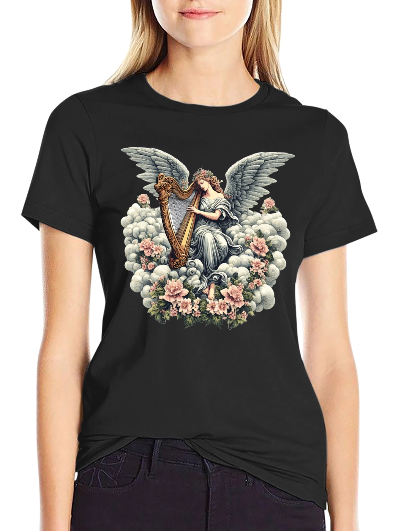 Angel Harp T-Shirt - Heavenly Music Design