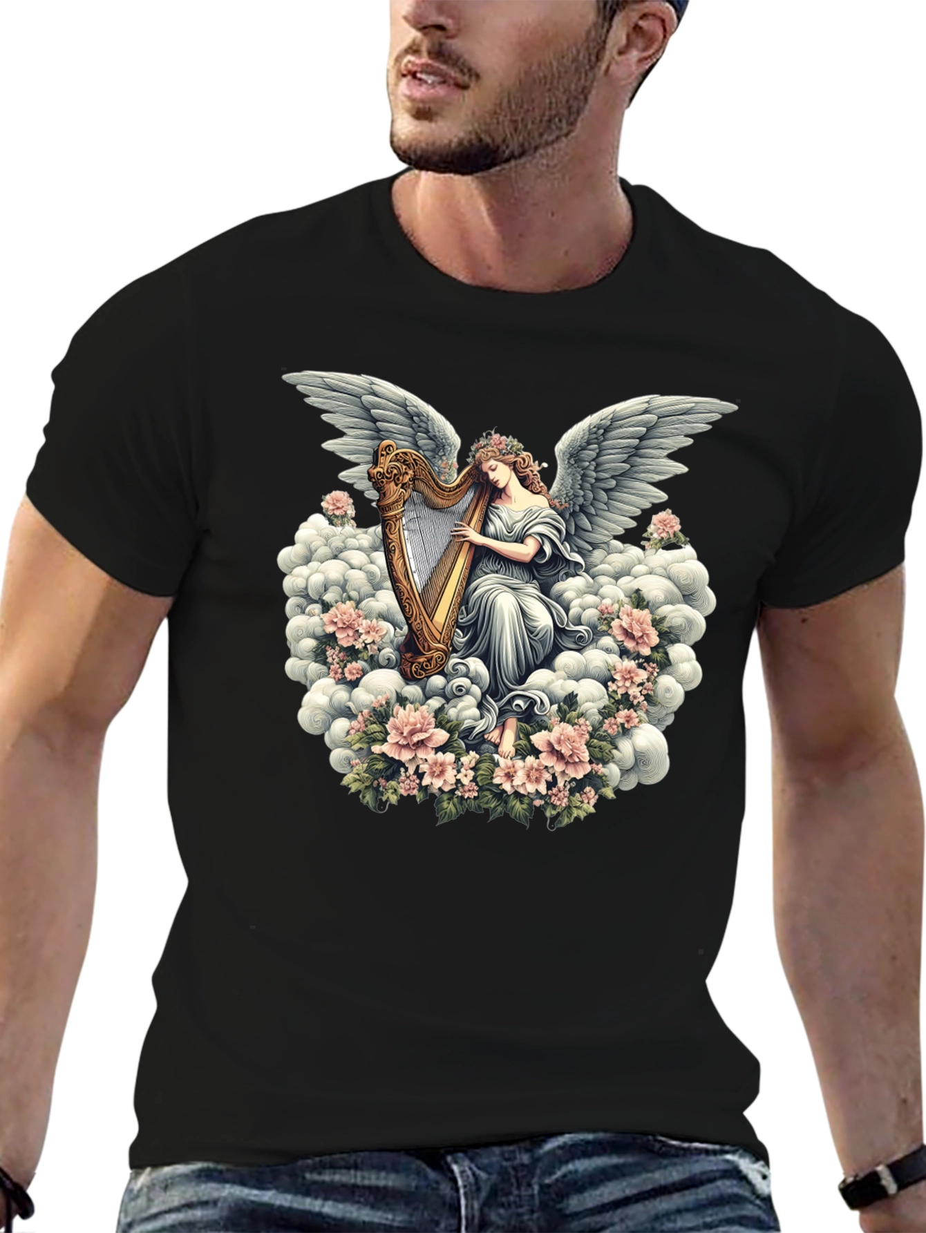 Angel Harp T-Shirt - Heavenly Music Design