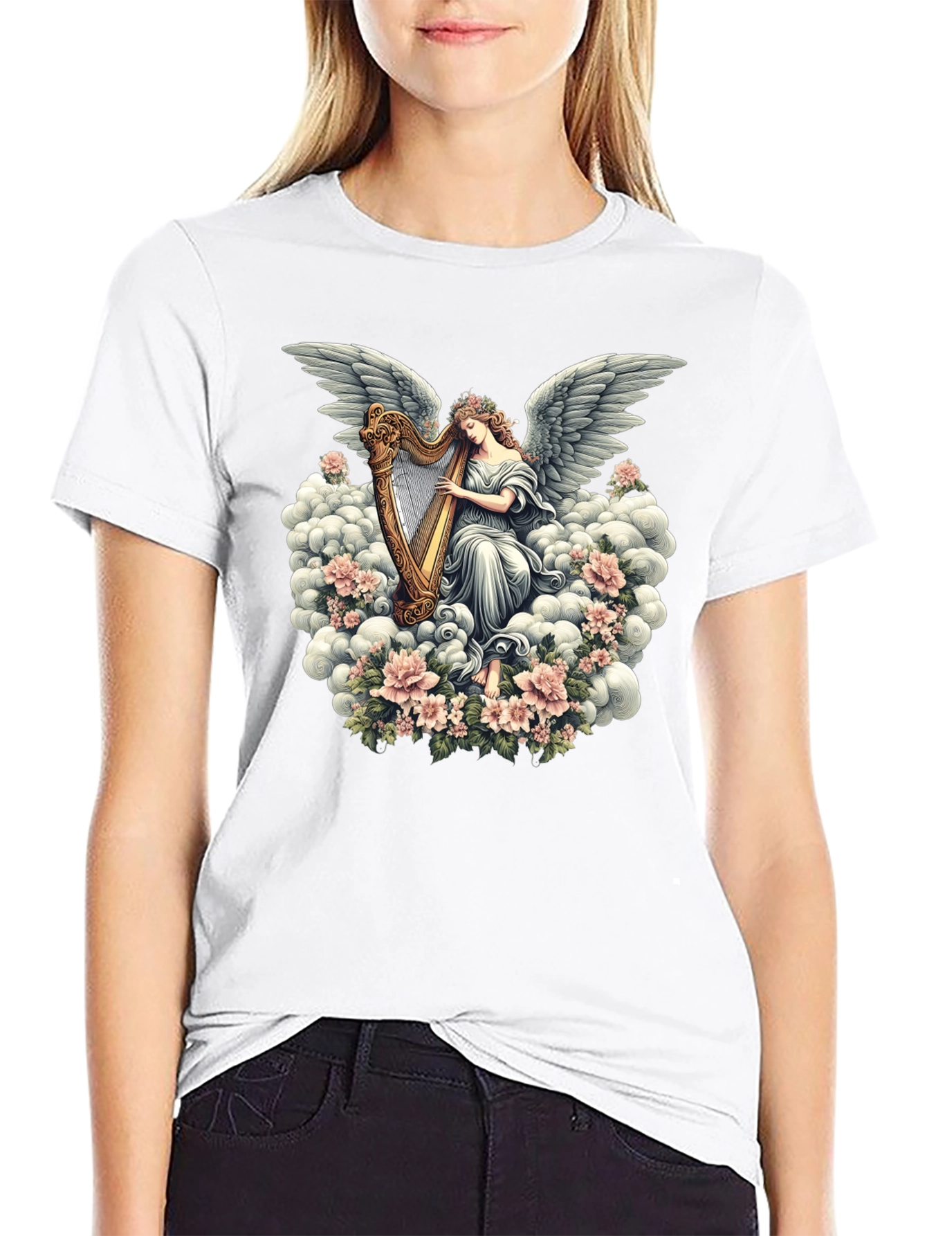 Angel Harp T-Shirt - Heavenly Music Design