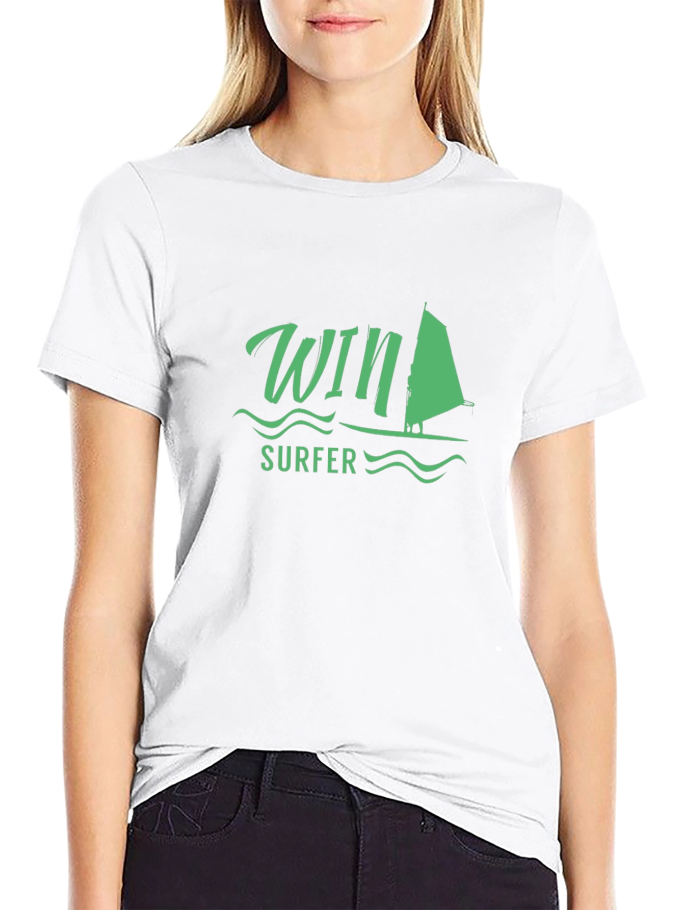 Win Surfer T-Shirt - Black Casual Tee
