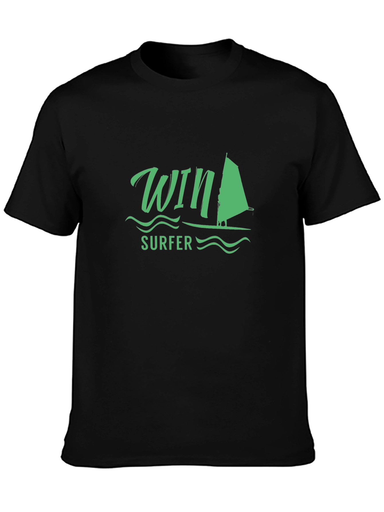 Win Surfer T-Shirt - Black Casual Tee