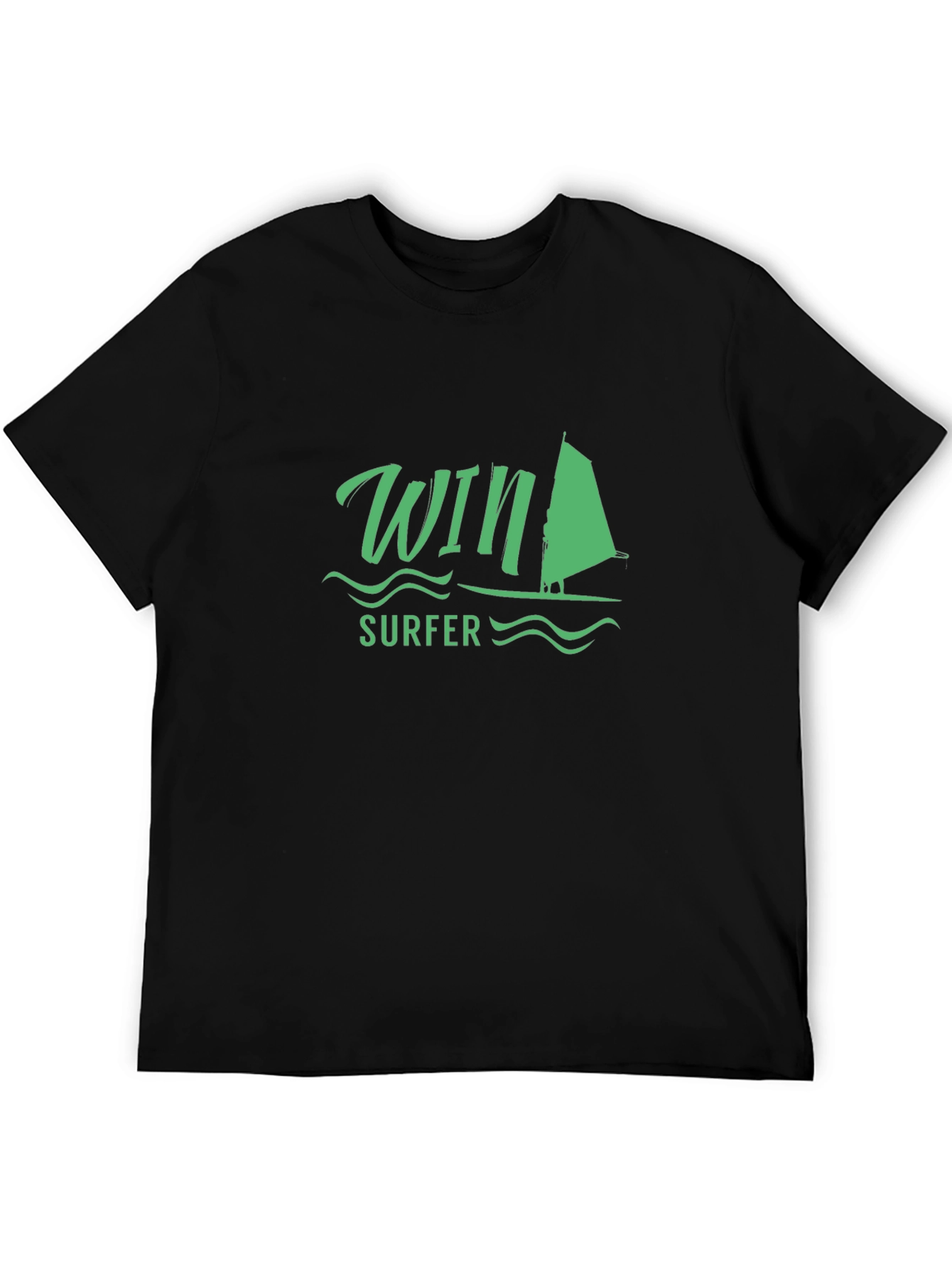 Win Surfer T-Shirt - Black Casual Tee