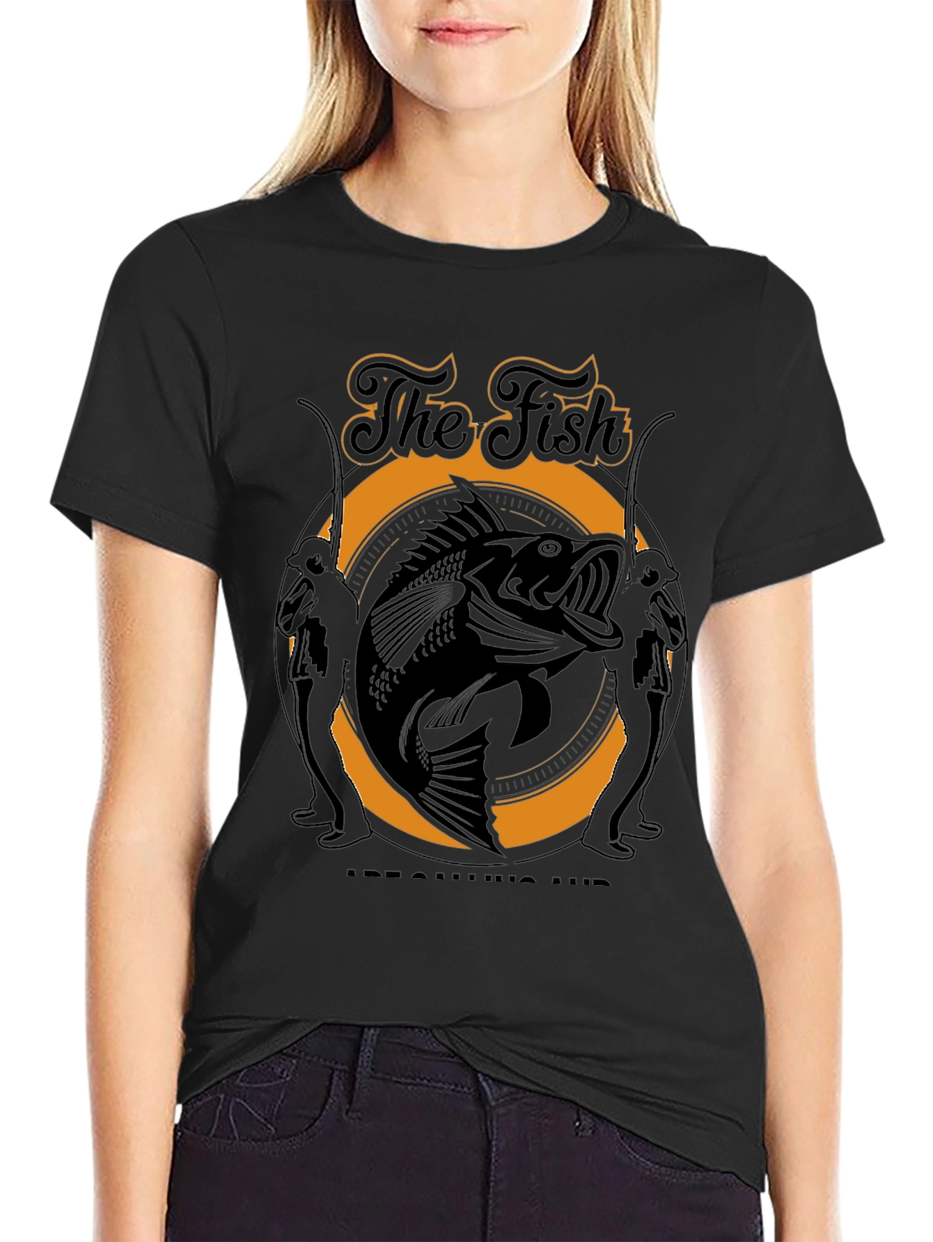 The Fish is Calling Me Black T-Shirt
