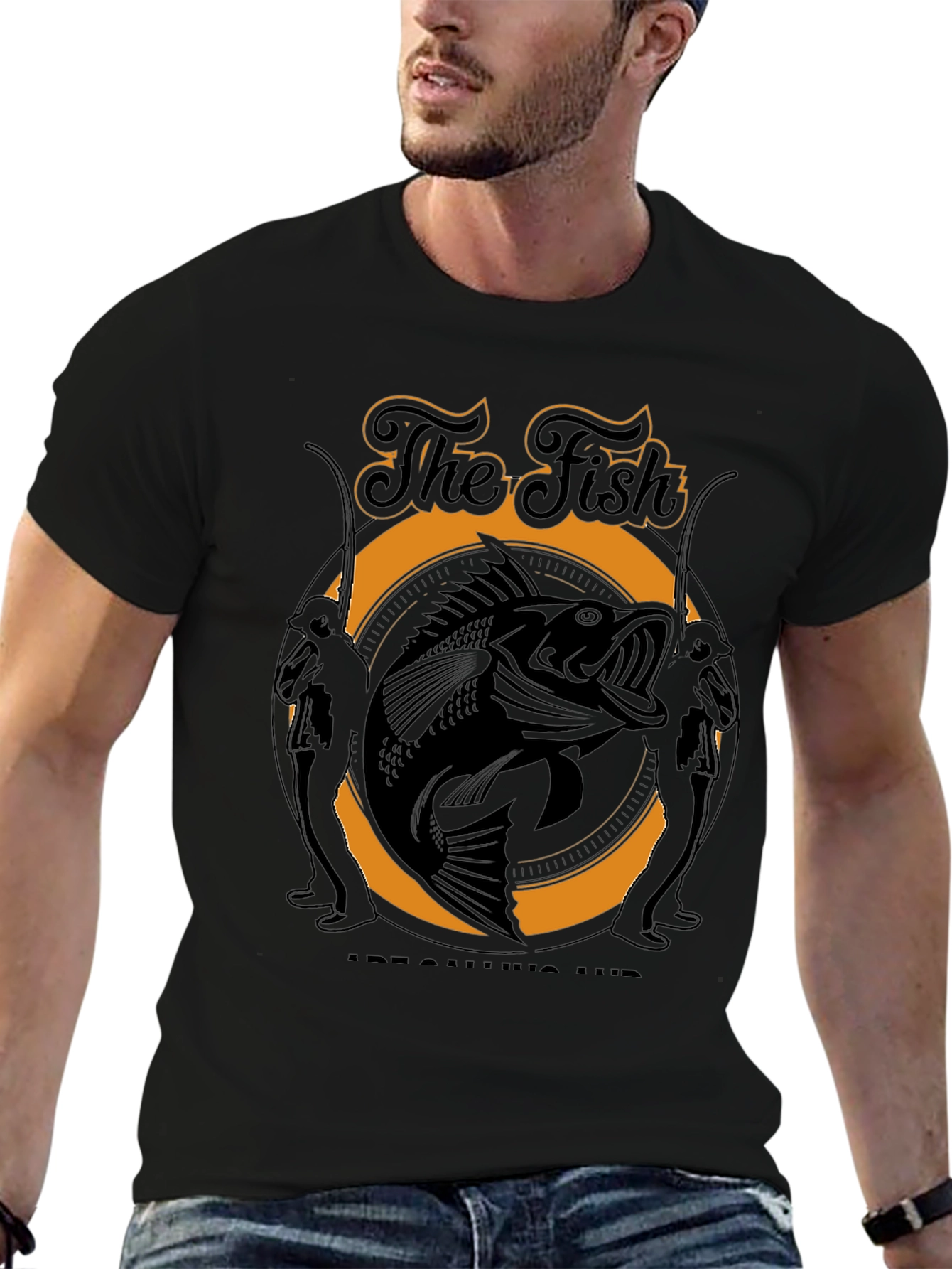The Fish is Calling Me Black T-Shirt