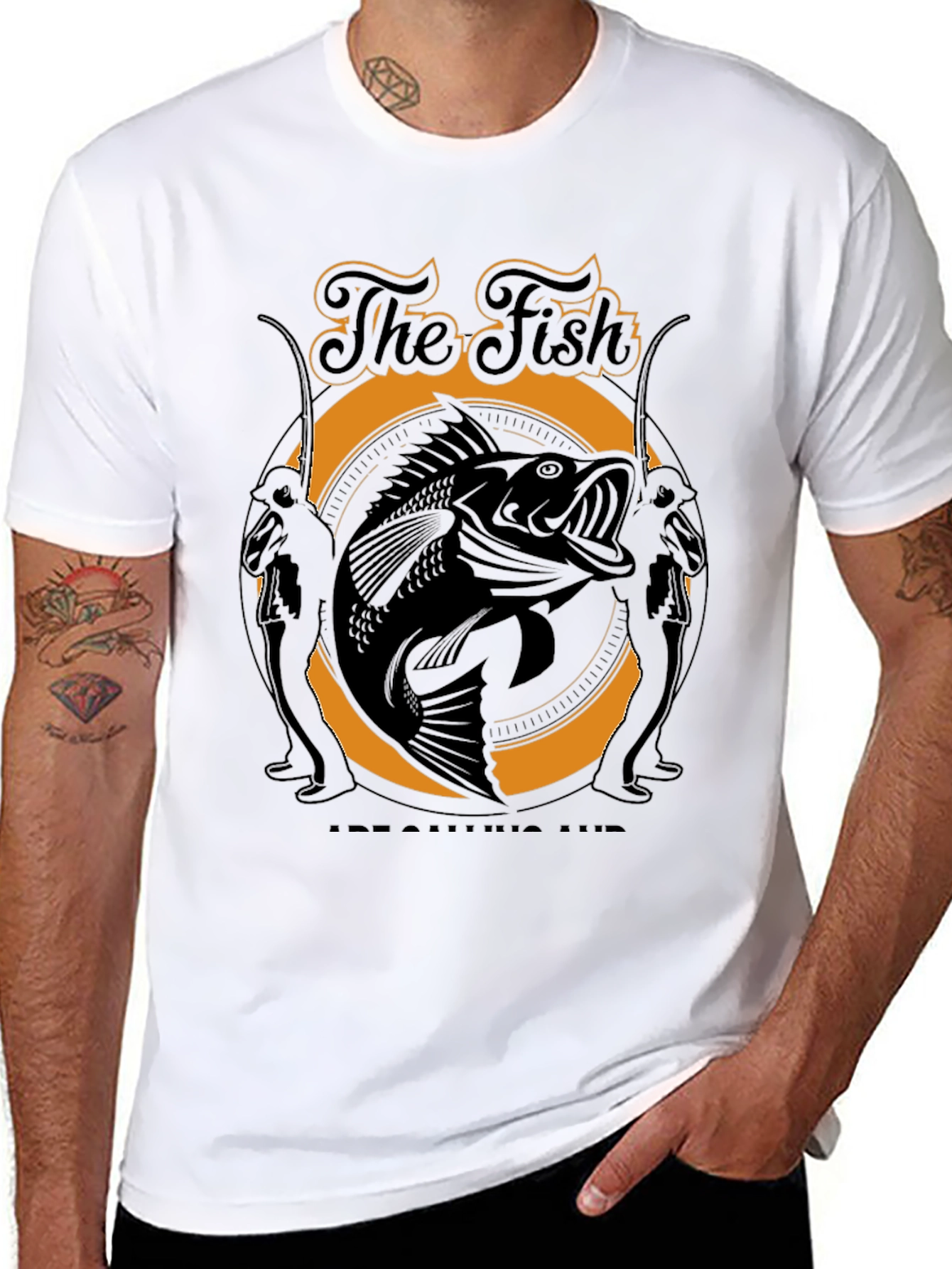 The Fish is Calling Me Black T-Shirt
