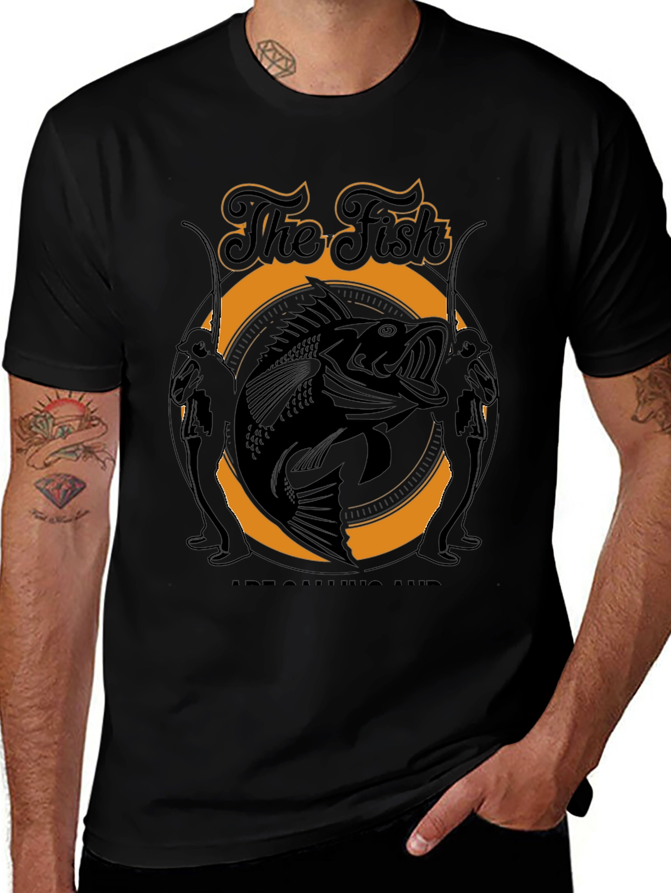 The Fish is Calling Me Black T-Shirt