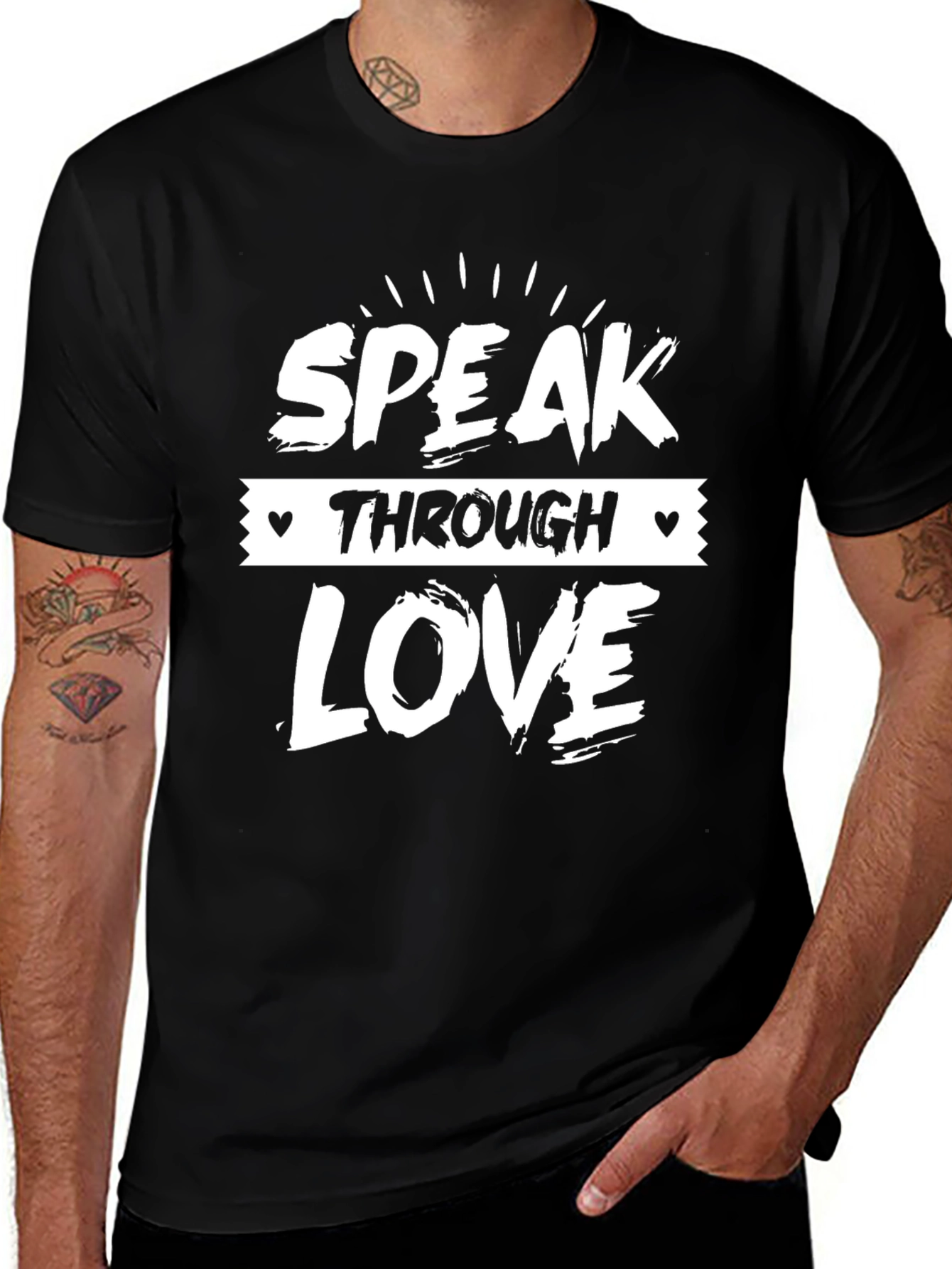 Speak Through Love Graphic Tee - Black