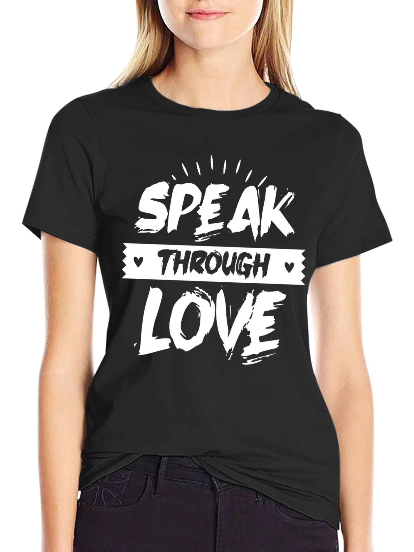 Speak Through Love Graphic Tee - Black