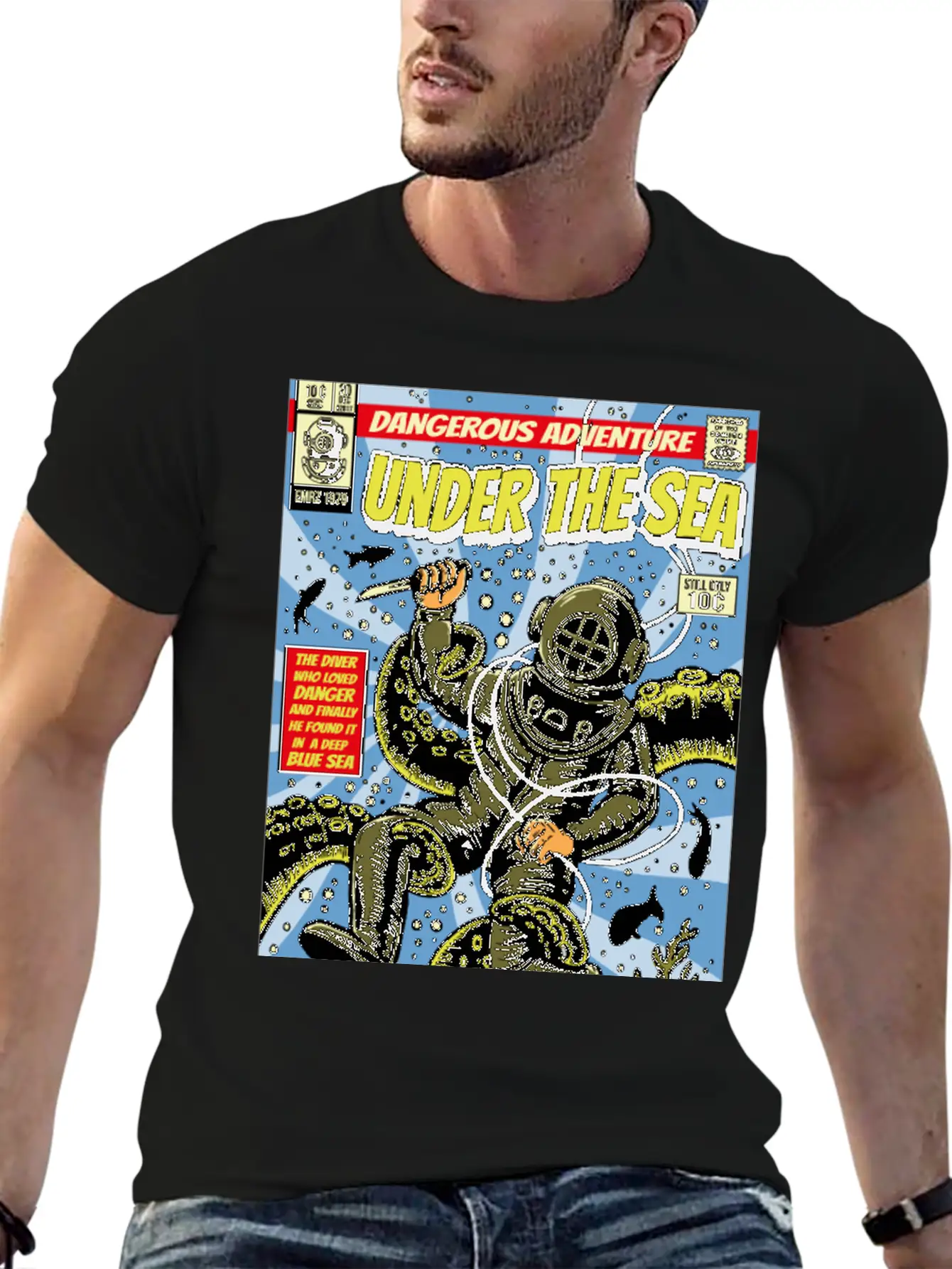 Underwater Adventurer Lightweight Cotton T-Shirt – Daily Comfort Graphic Shirt