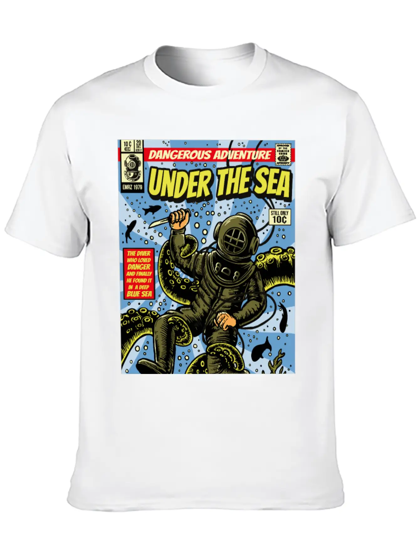 Underwater Adventurer Lightweight Cotton T-Shirt – Daily Comfort Graphic Shirt