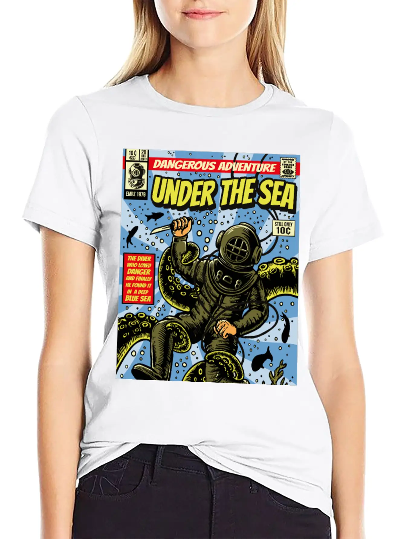 Underwater Adventurer Lightweight Cotton T-Shirt – Daily Comfort Graphic Shirt