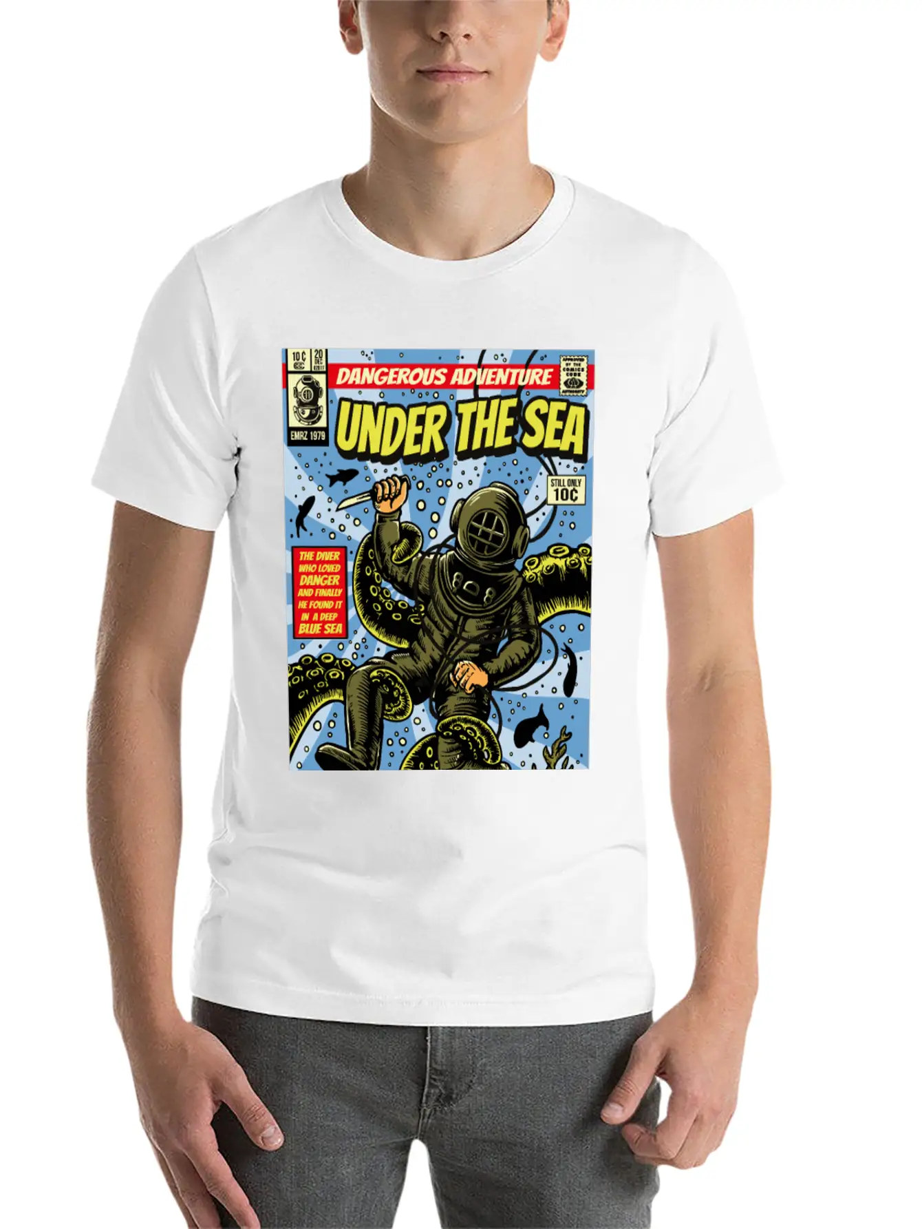 Underwater Adventurer Lightweight Cotton T-Shirt – Daily Comfort Graphic Shirt