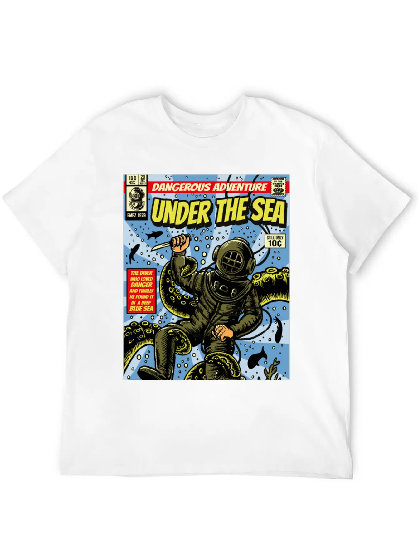 Underwater Adventurer Lightweight Cotton T-Shirt – Daily Comfort Graphic Shirt