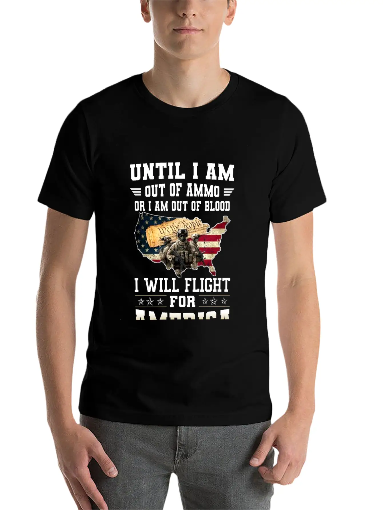 Until I'm Out Of Ammo Or I'm Out Of Blood T-Shirt Lightweight Cotton T-Shirt – Daily Comfort Graphic Shirt