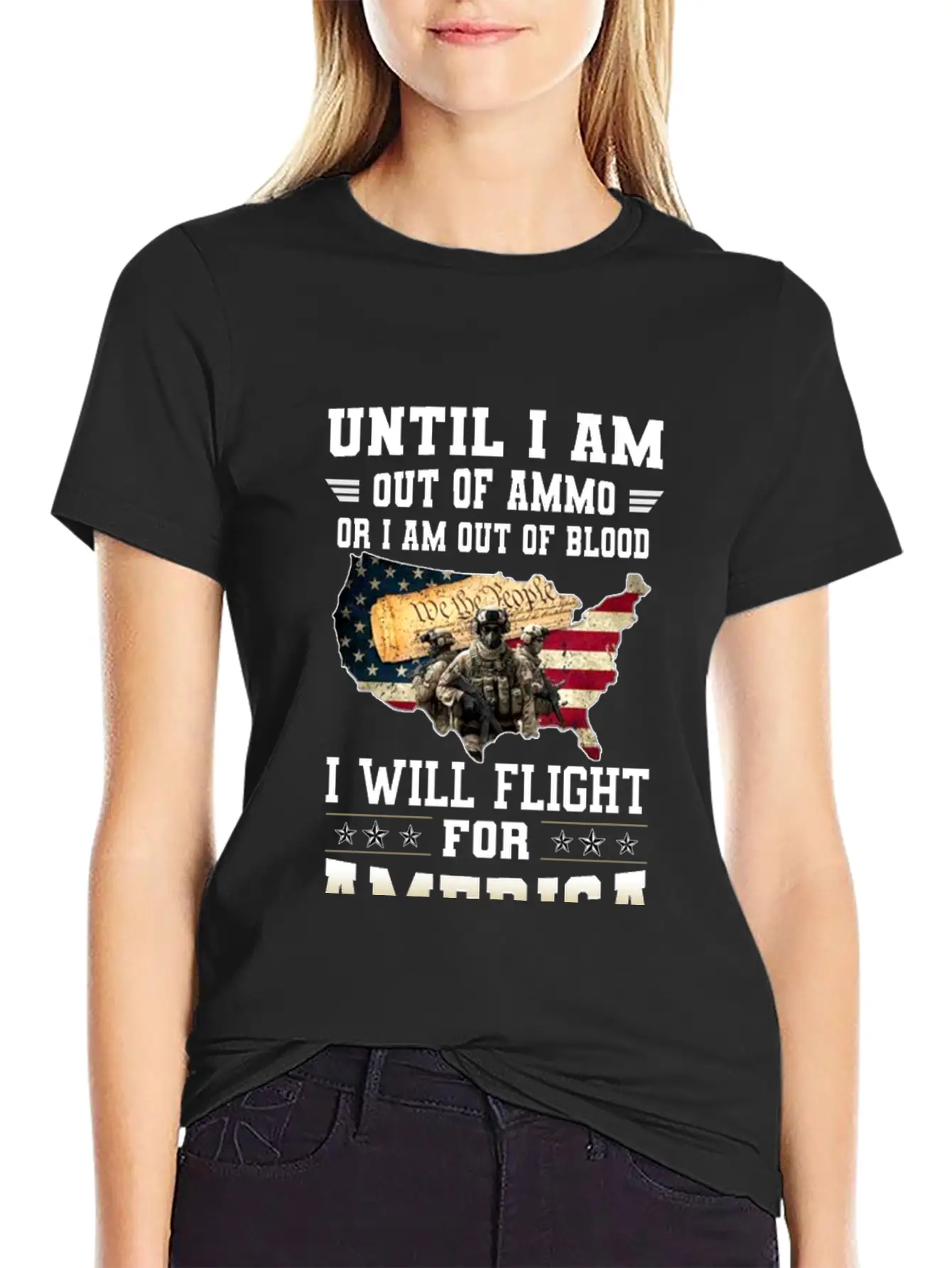 Until I'm Out Of Ammo Or I'm Out Of Blood T-Shirt Lightweight Cotton T-Shirt – Daily Comfort Graphic Shirt