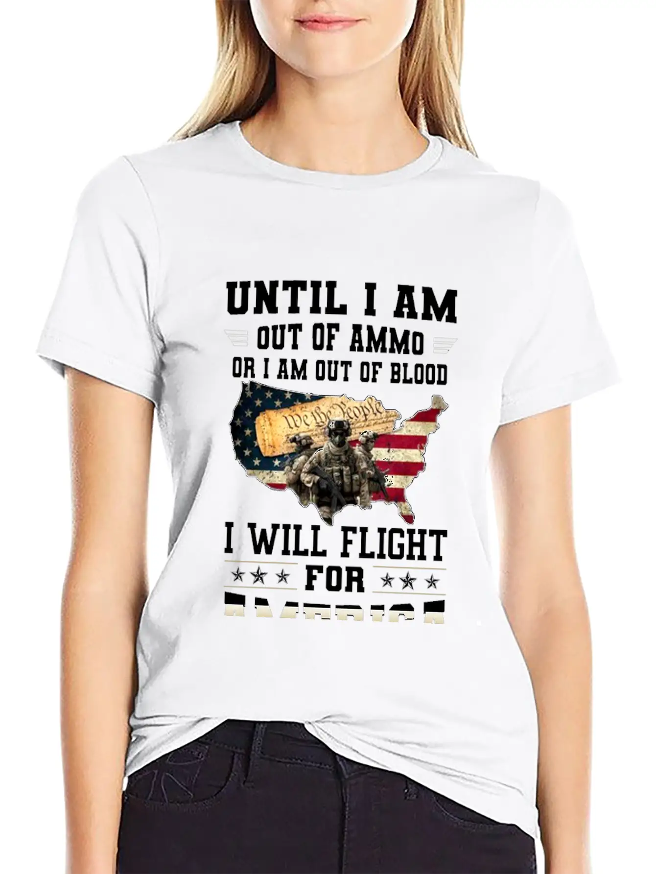 Until I'm Out Of Ammo Or I'm Out Of Blood T-Shirt Lightweight Cotton T-Shirt – Daily Comfort Graphic Shirt