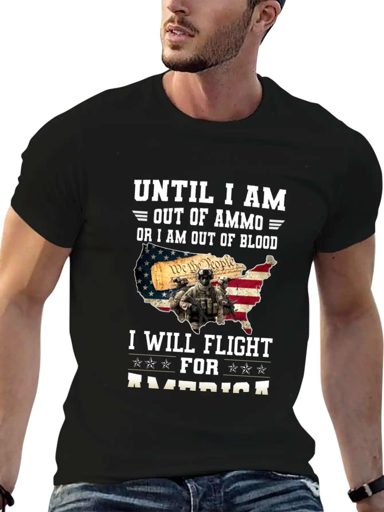 Until I'm Out Of Ammo Or I'm Out Of Blood T-Shirt Lightweight Cotton T-Shirt – Daily Comfort Graphic Shirt