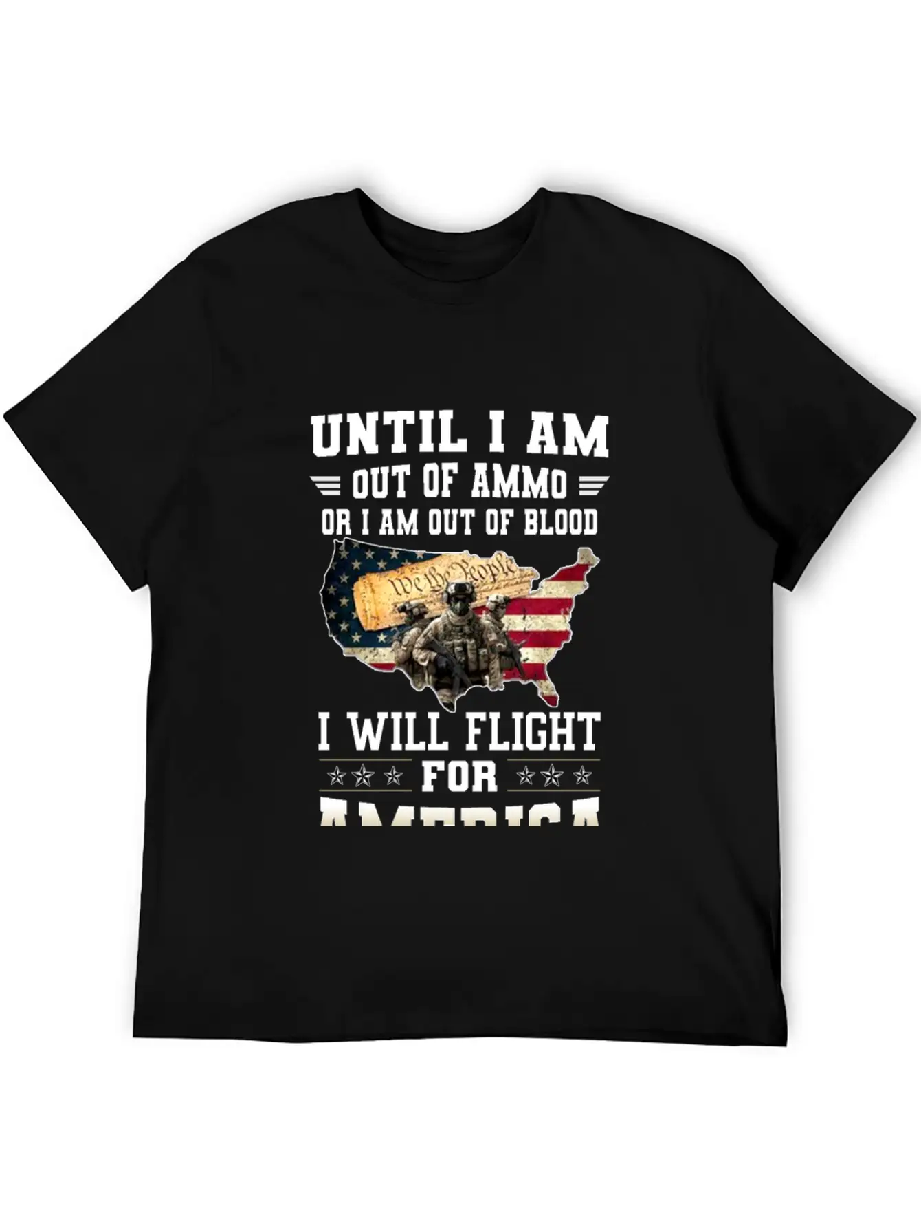 Until I'm Out Of Ammo Or I'm Out Of Blood T-Shirt Lightweight Cotton T-Shirt – Daily Comfort Graphic Shirt