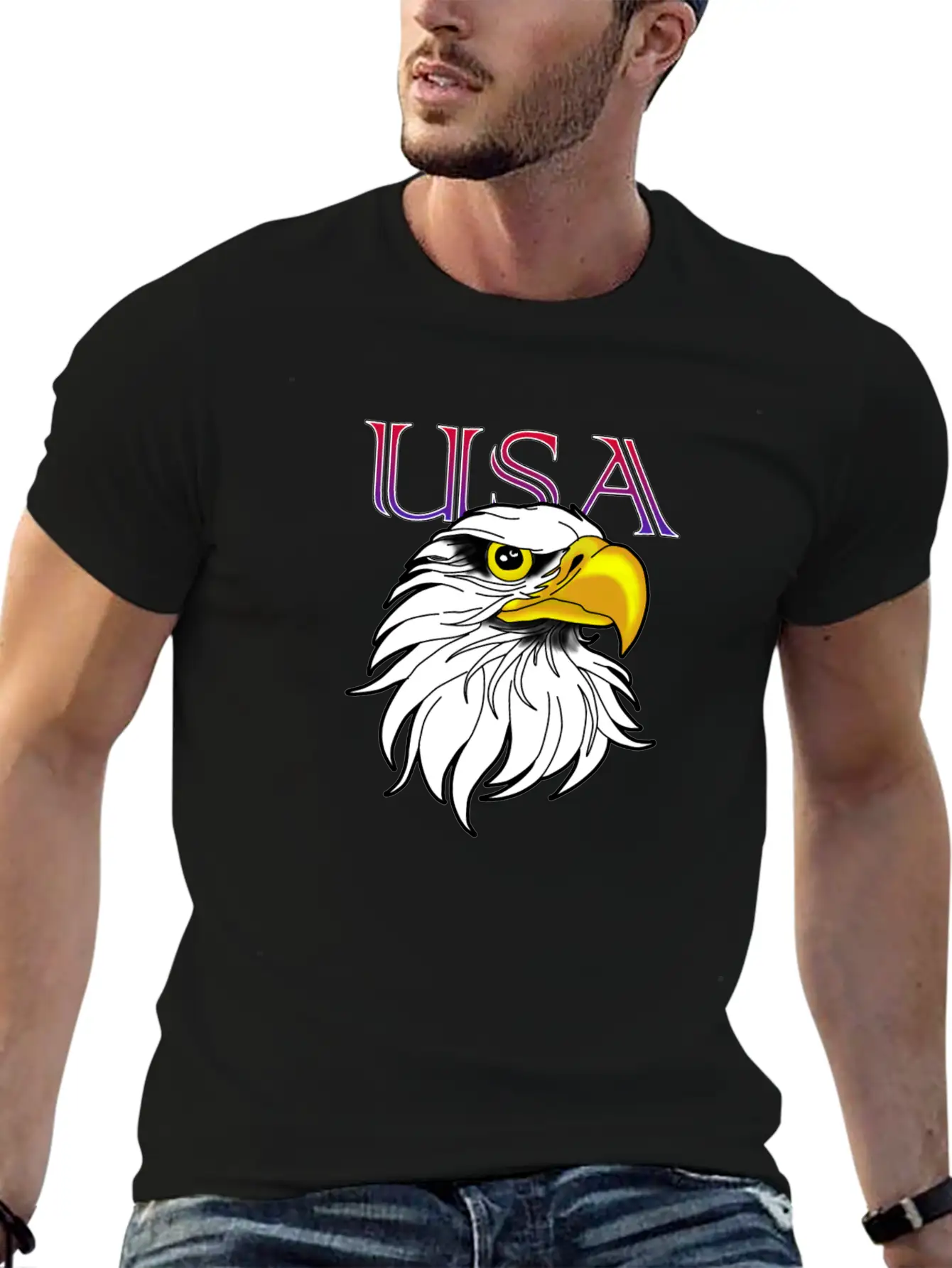 USA Eagle Lightweight Cotton T-Shirt – Daily Comfort Graphic Shirt