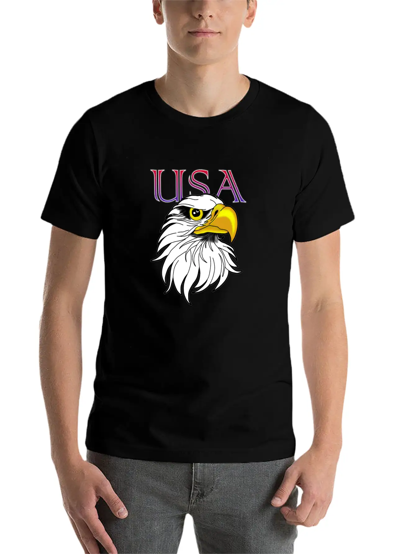 USA Eagle Lightweight Cotton T-Shirt – Daily Comfort Graphic Shirt