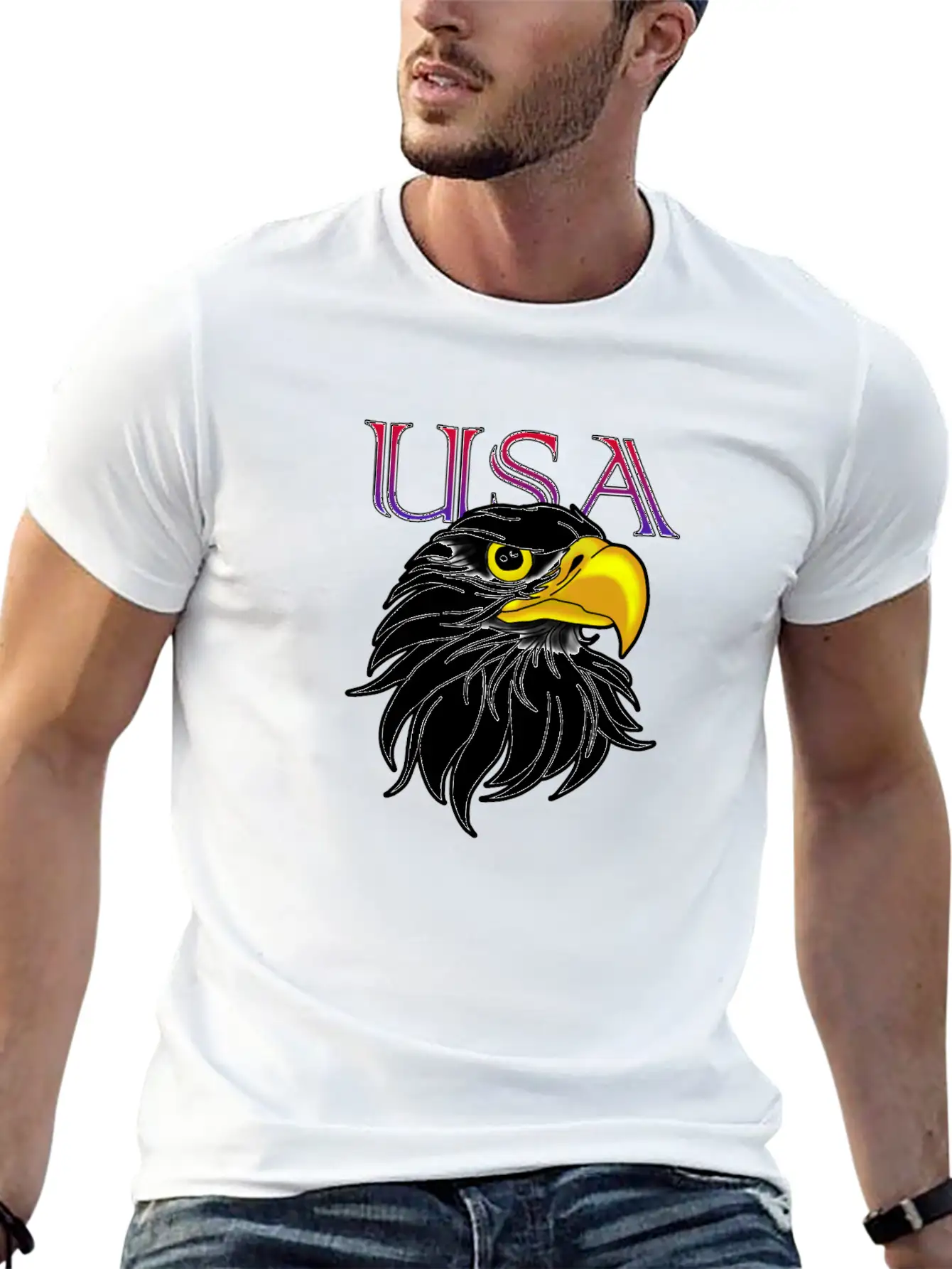 USA Eagle Lightweight Cotton T-Shirt – Daily Comfort Graphic Shirt