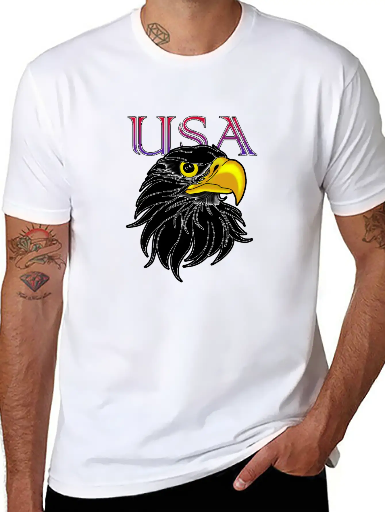 USA Eagle Lightweight Cotton T-Shirt – Daily Comfort Graphic Shirt