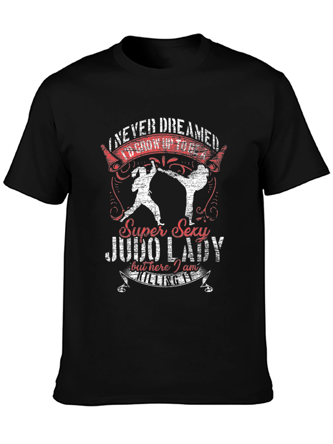 Super Sexy Judo Lady Black T-Shirt