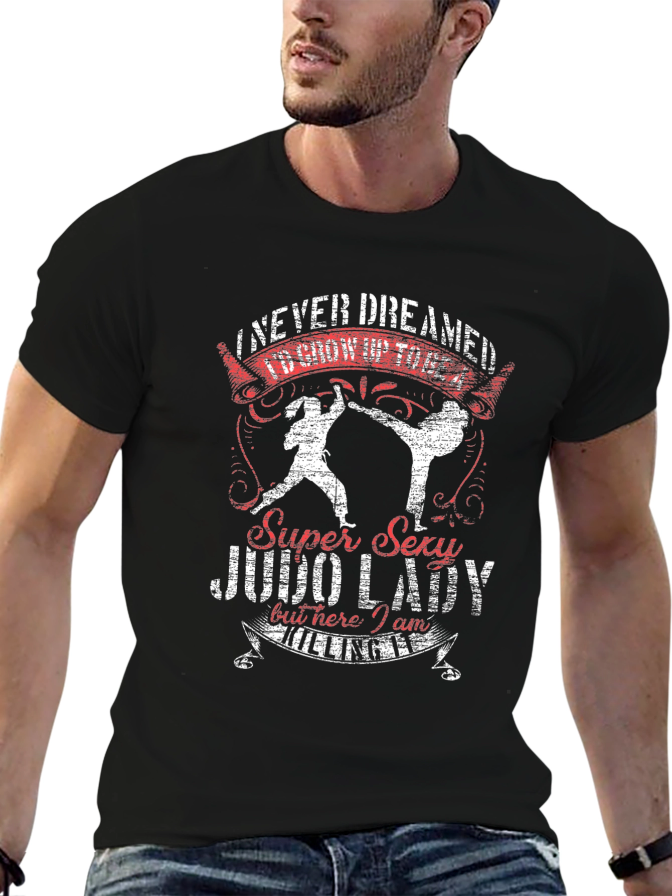 Super Sexy Judo Lady Black T-Shirt