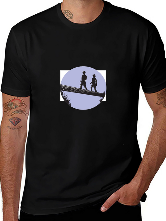 Adventure Seeker Tee - Black Cotton Graphic T-Shirt
